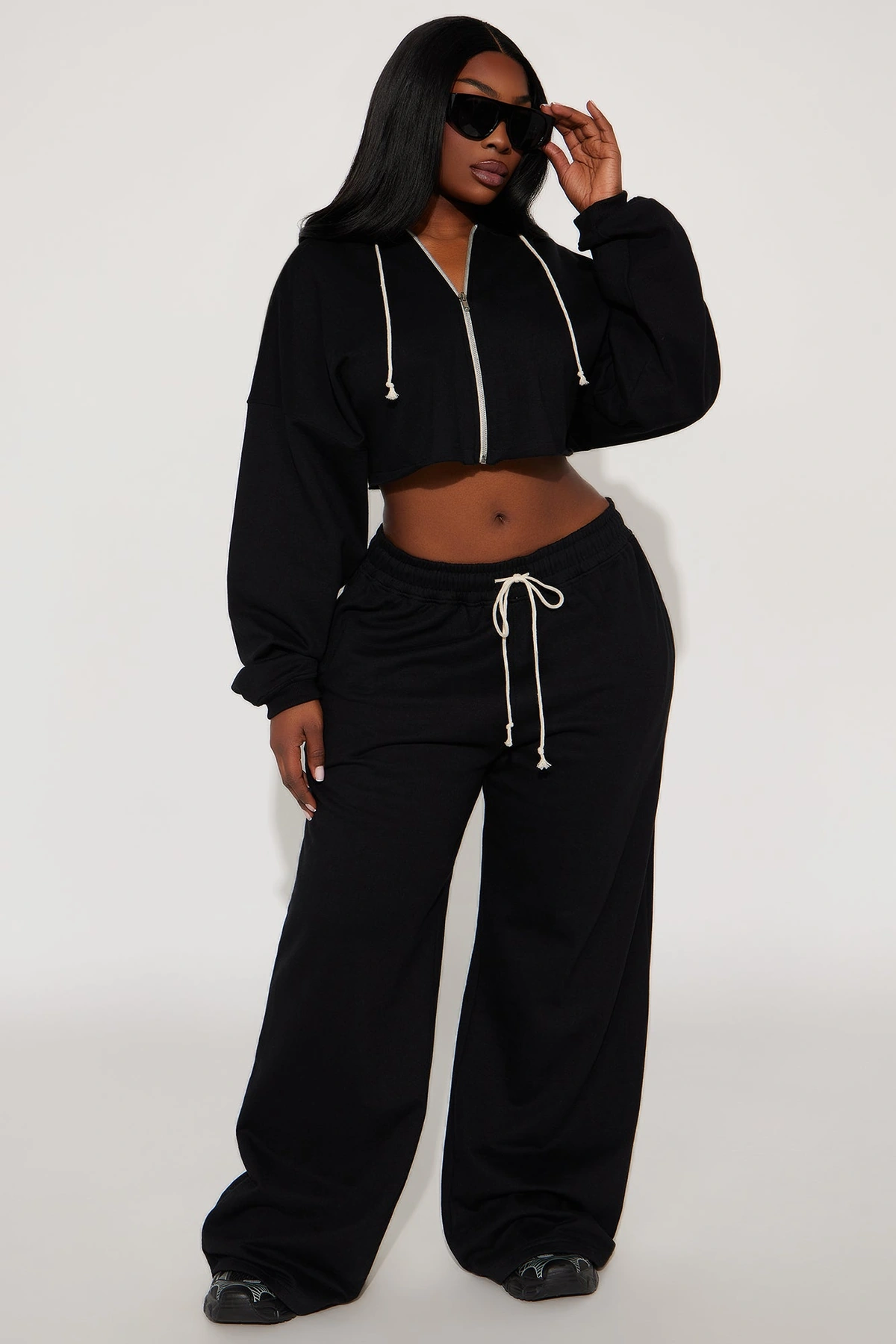 On The Way Sweatpant Set - Black — Preto