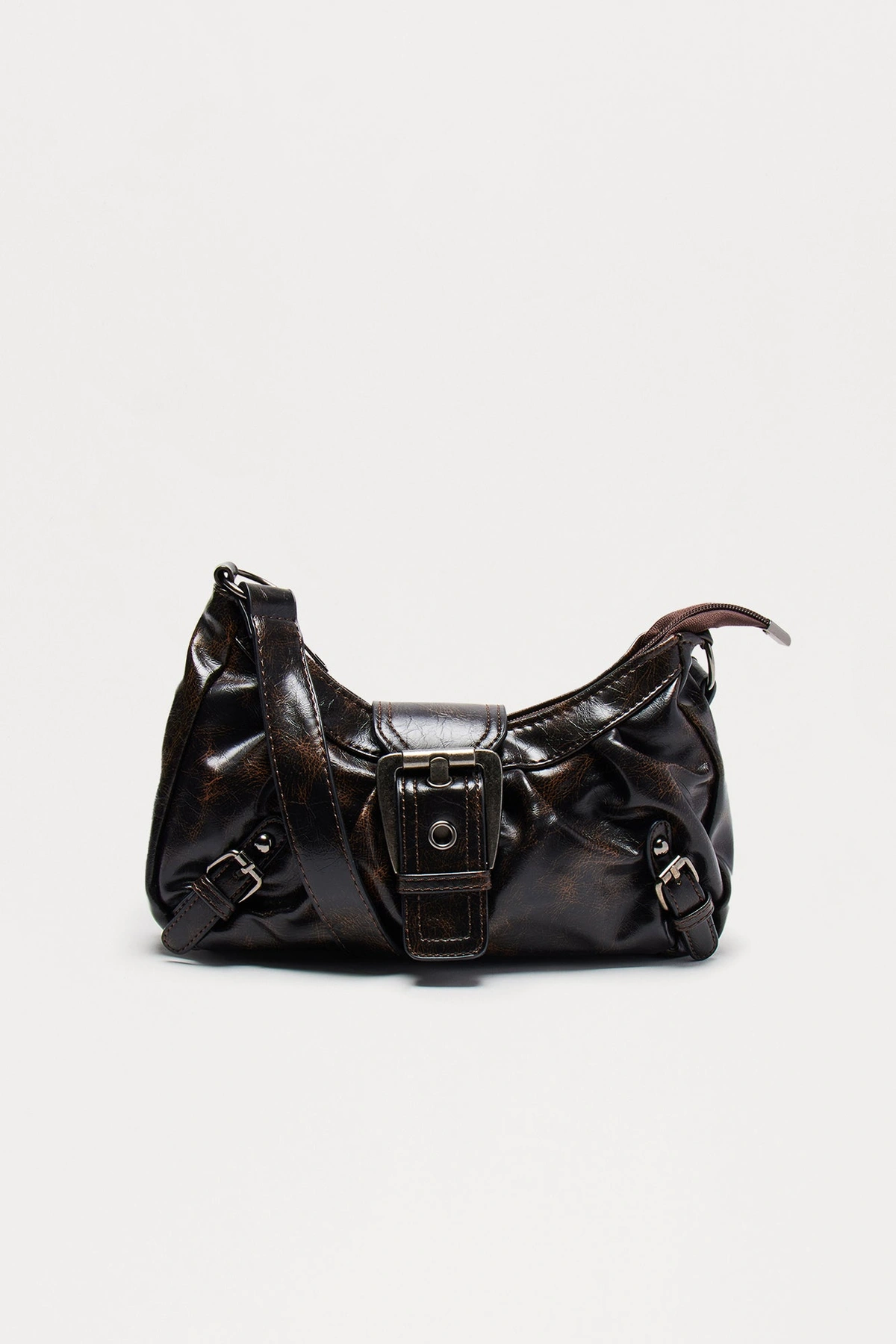 Dare Me Faux Leather Crossbody - Brown — Castanho
