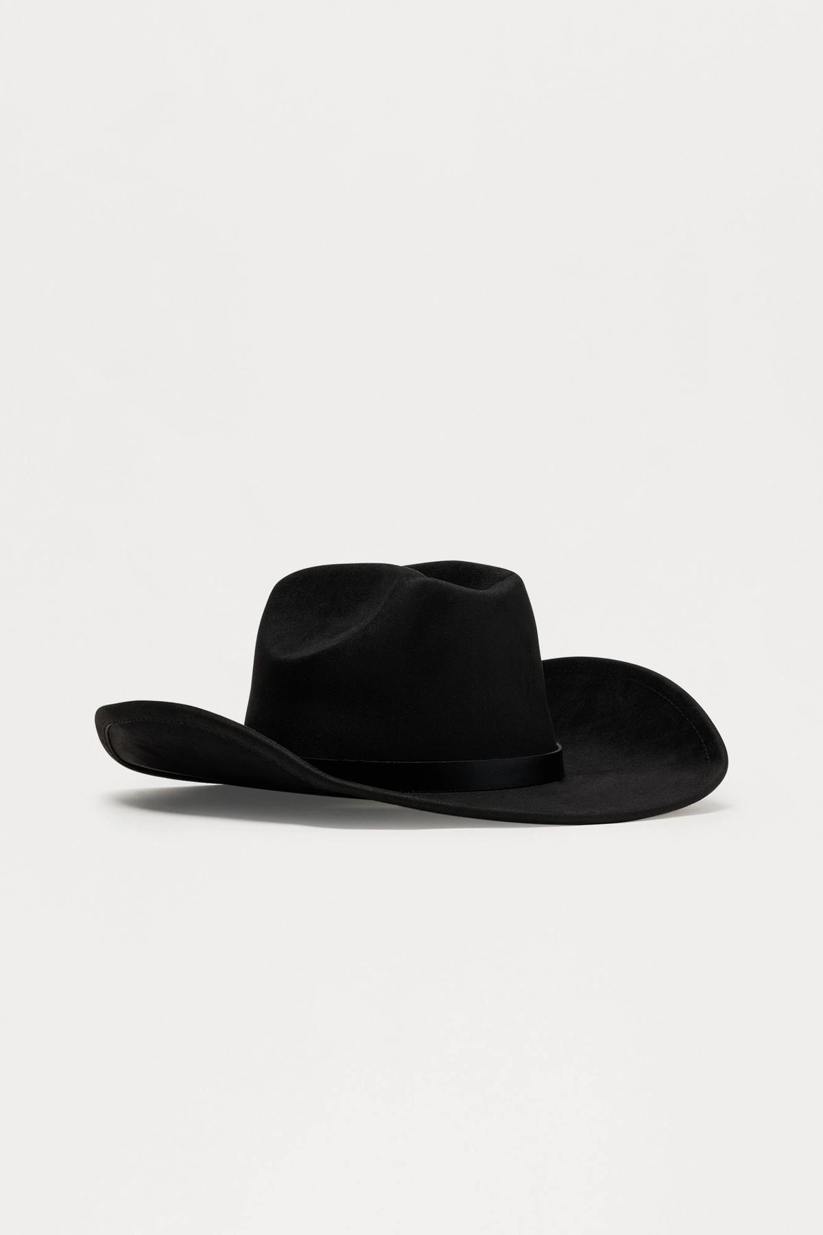 Rodeo Girl Faux Suede Cowboy Hat - Black — Preto