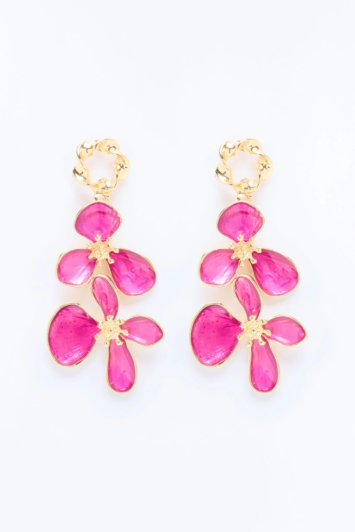Lotus Dreams Earrings - Gold/Purple — Dourado/Roxo