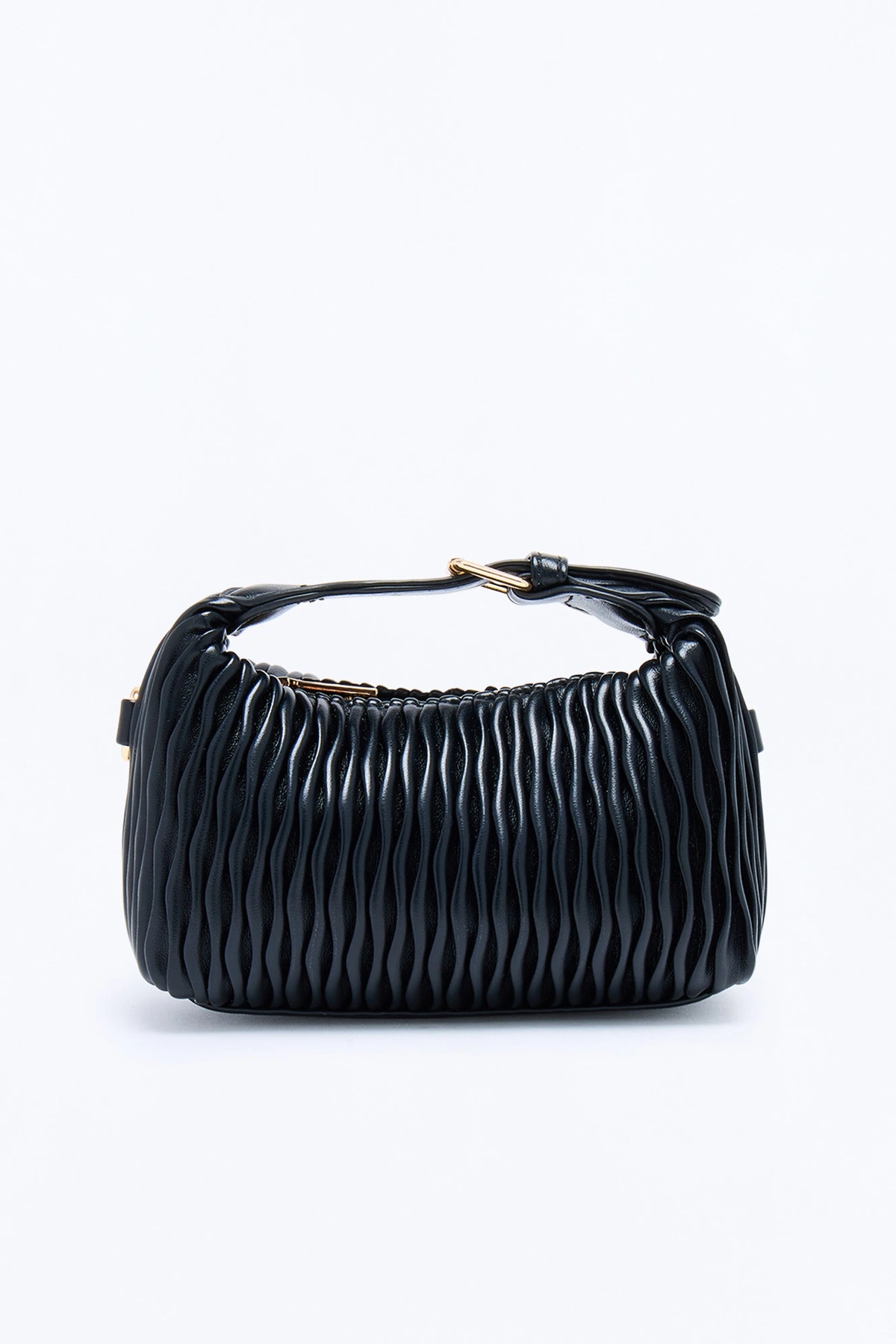 Cloud Kiss Mini Faux Leather Satchel Handbag - Black — Preto