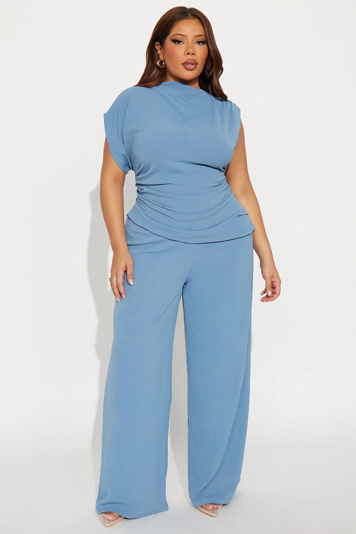Best Influence High Neck Jumpsuit - Slate Blue — Slate Azul