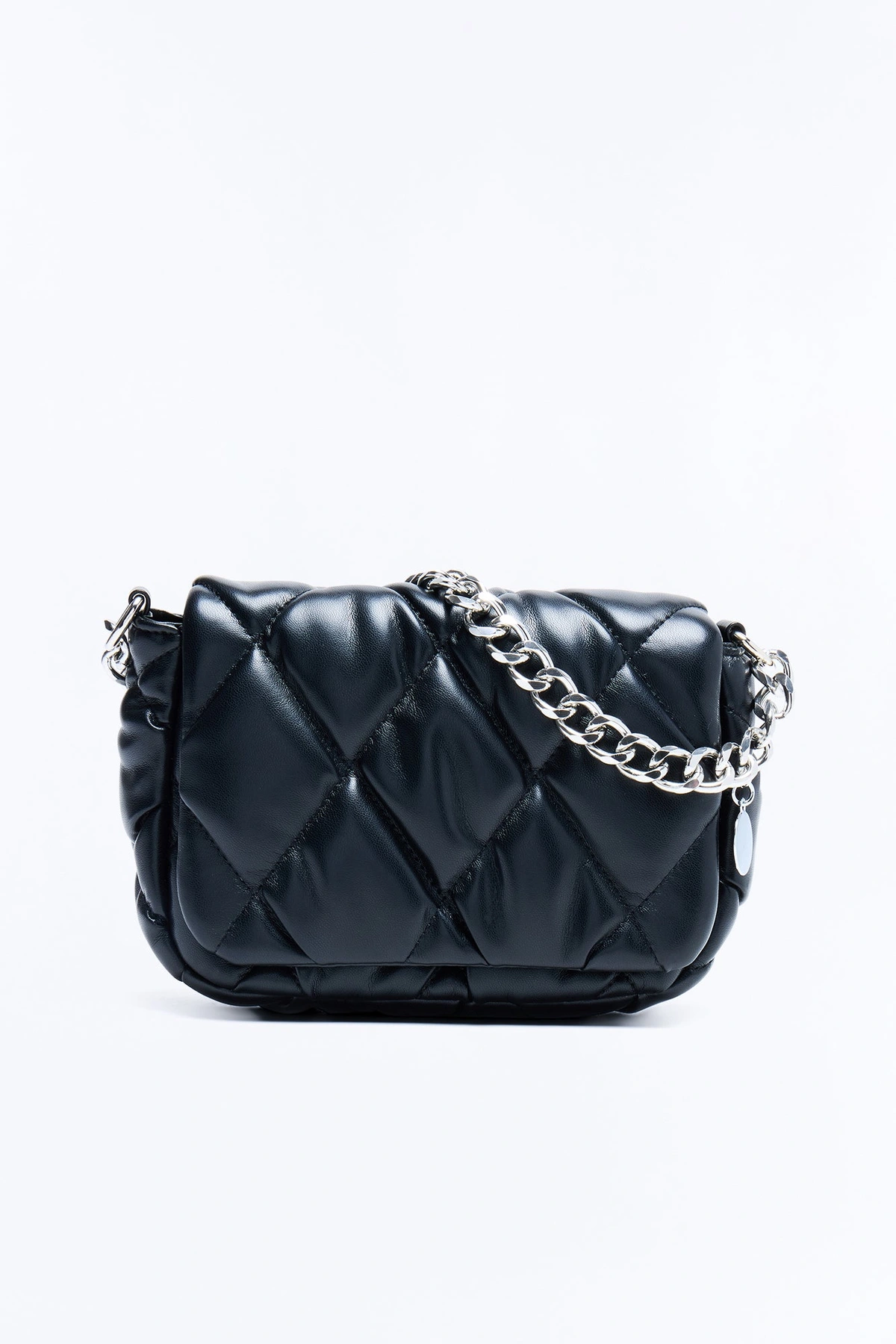 Pillow Talk Faux Leather Shoulder Handbag - Black — Preto