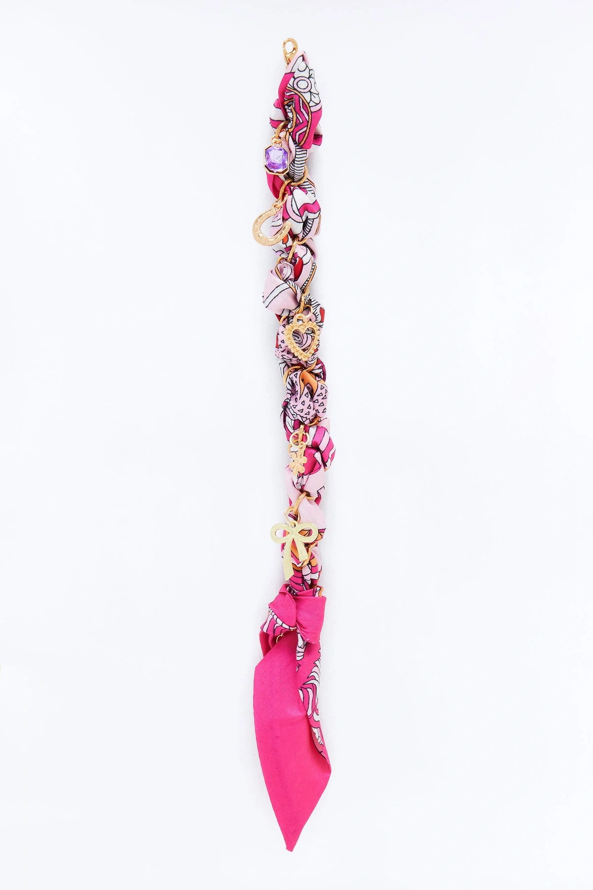 Cassie Scarf Charm Bracelet - Gold/Pink — Dourado/Rosa