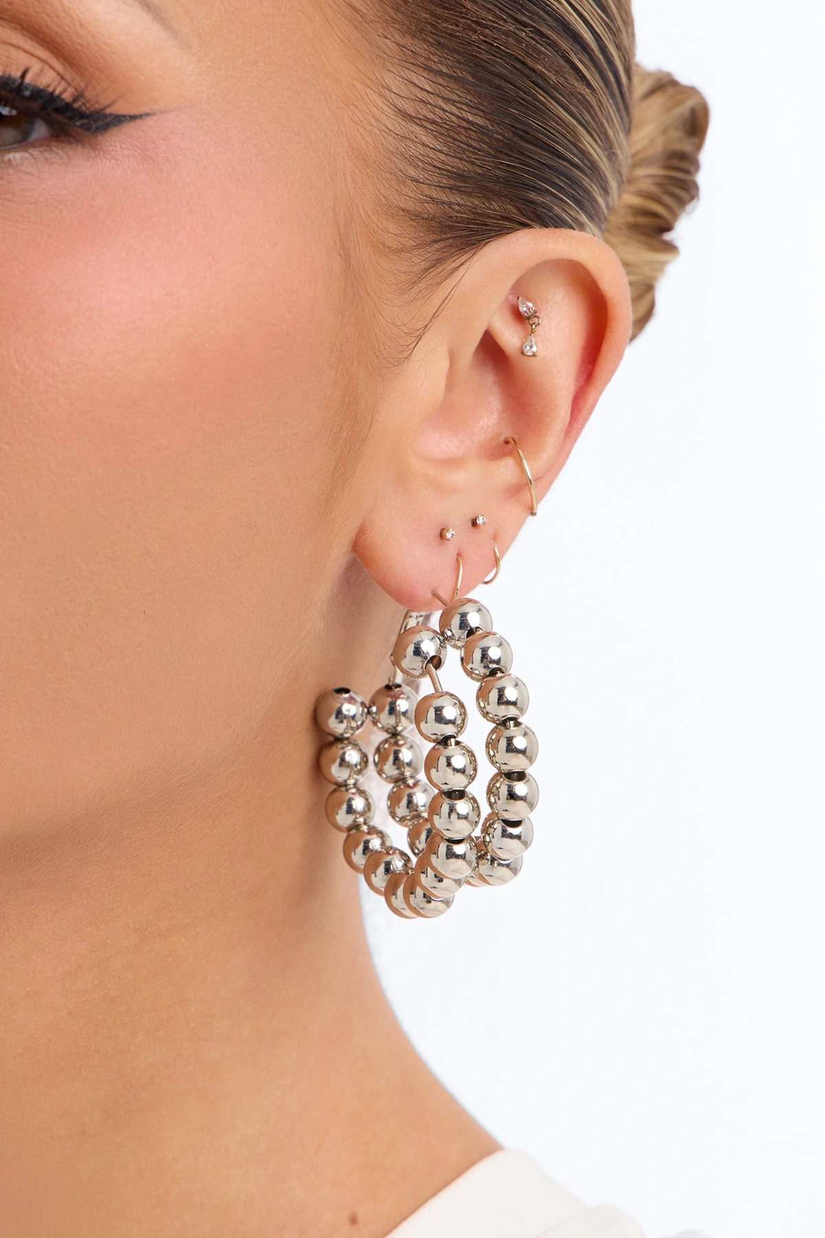 No Doubts Hoop Earrings - Silver — Prateado