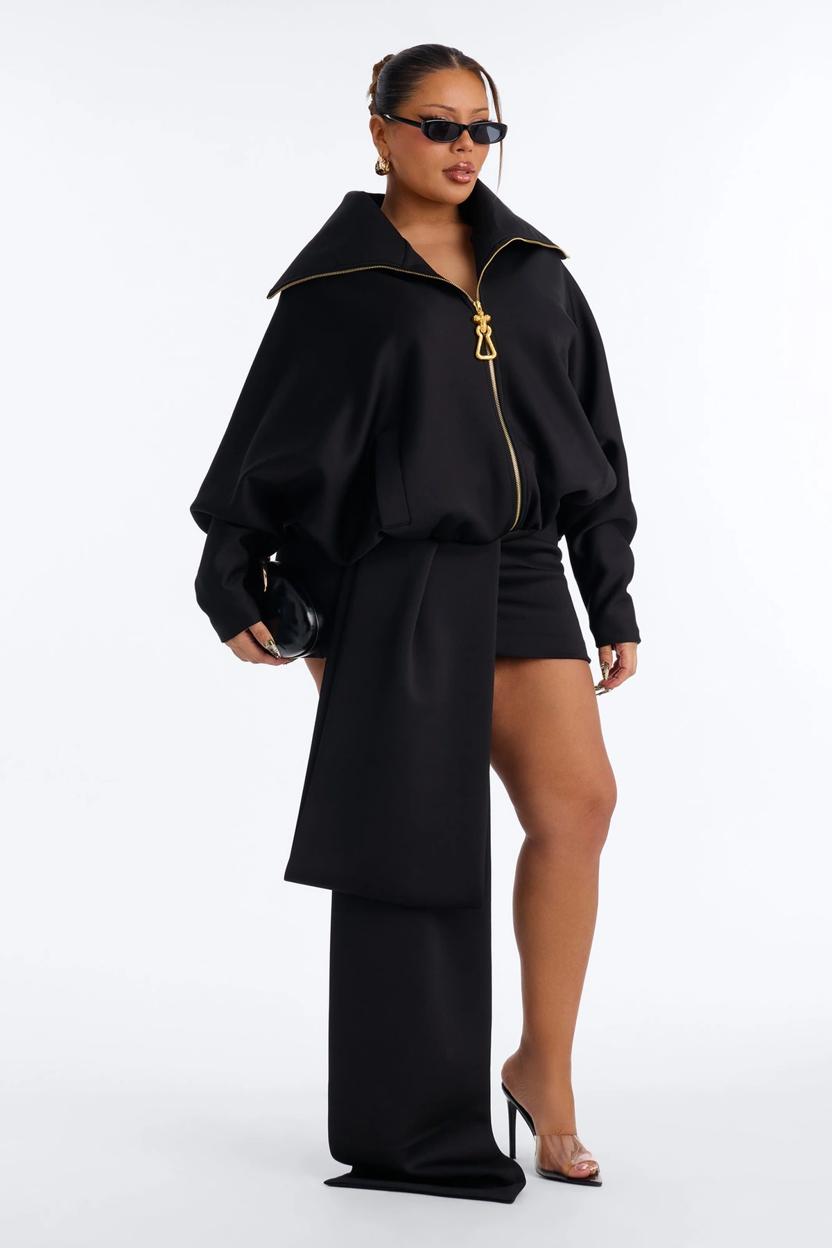 The Gold Standard Scuba Mini Dress - Black — Preto
