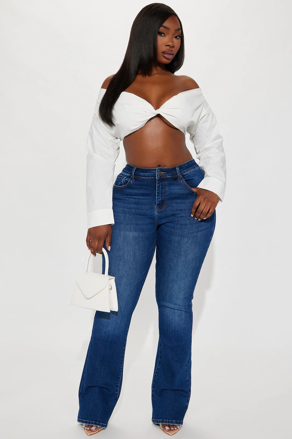 Devyn Stretch Bootcut Jeans - Dark Wash — Ganga de lavagem escura
