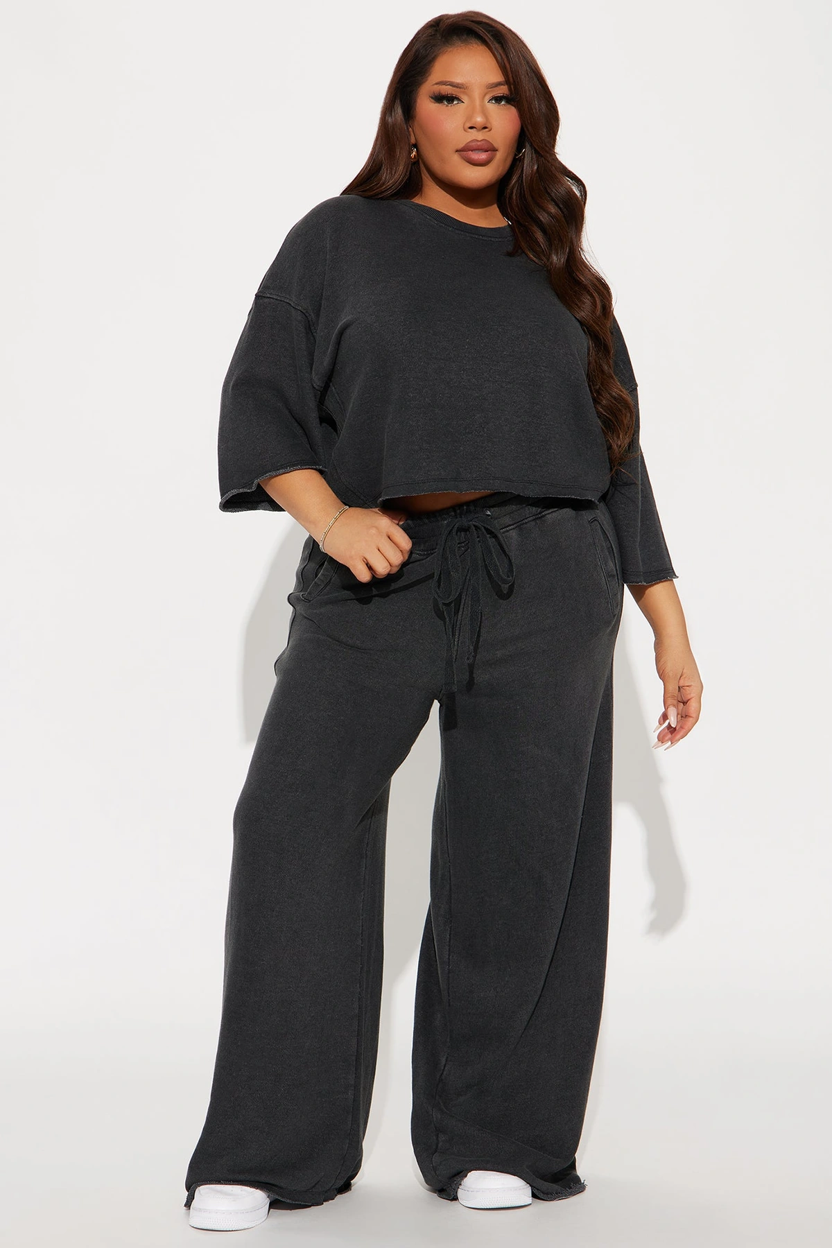 Strollin' Around Pant Set - Charcoal — Cinzento-escuro