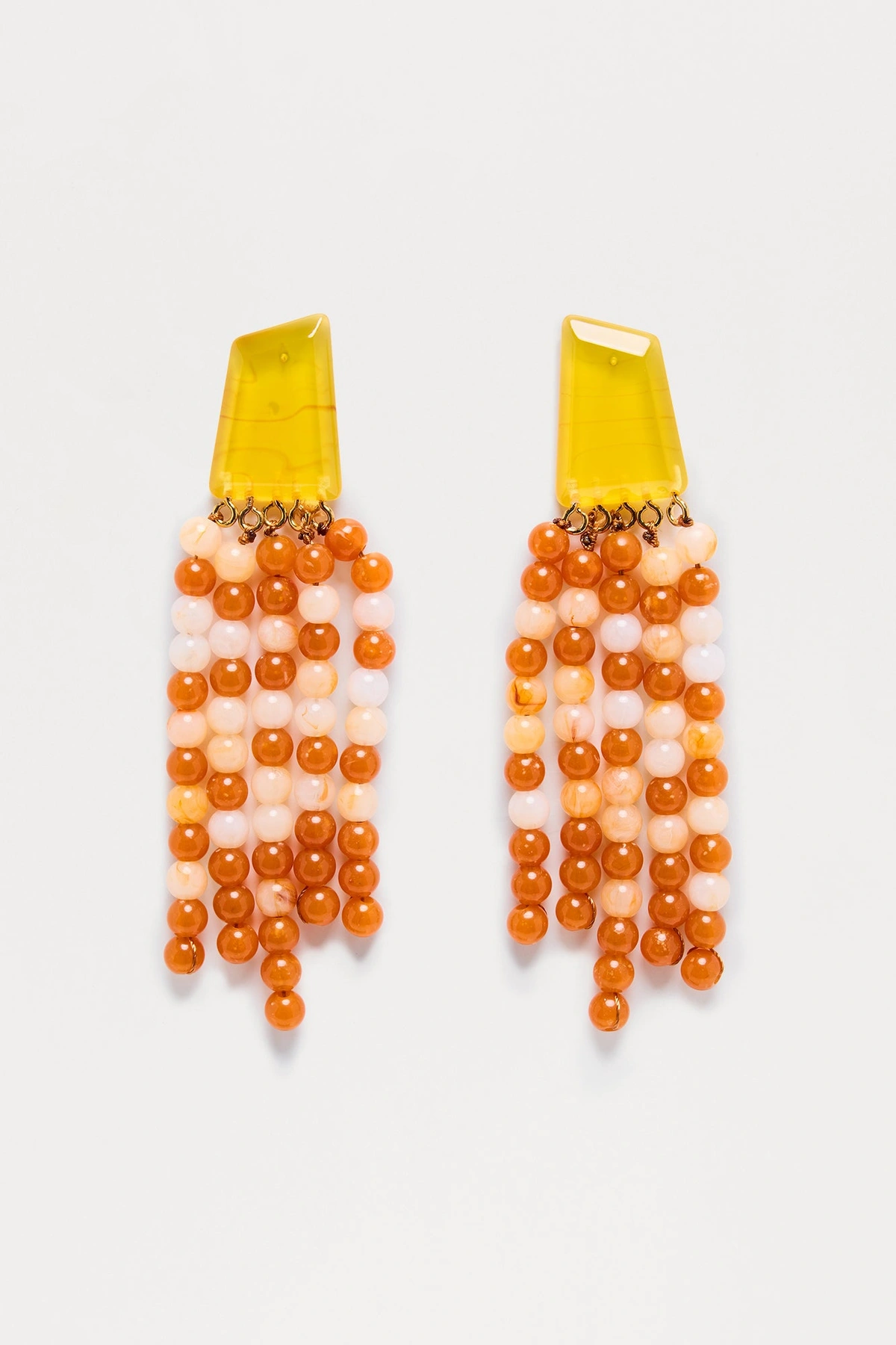 Sending A Signal Beaded Drop Earrings - Orange/combo — Laranja/combinação