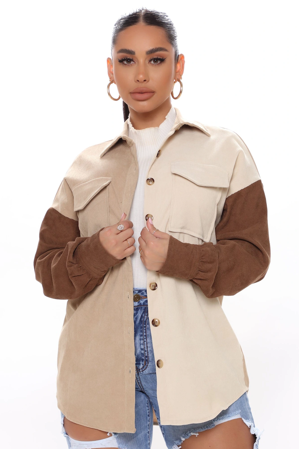 Desert Desire Corduroy Shirt - Brown/combo — Castanho/combinação