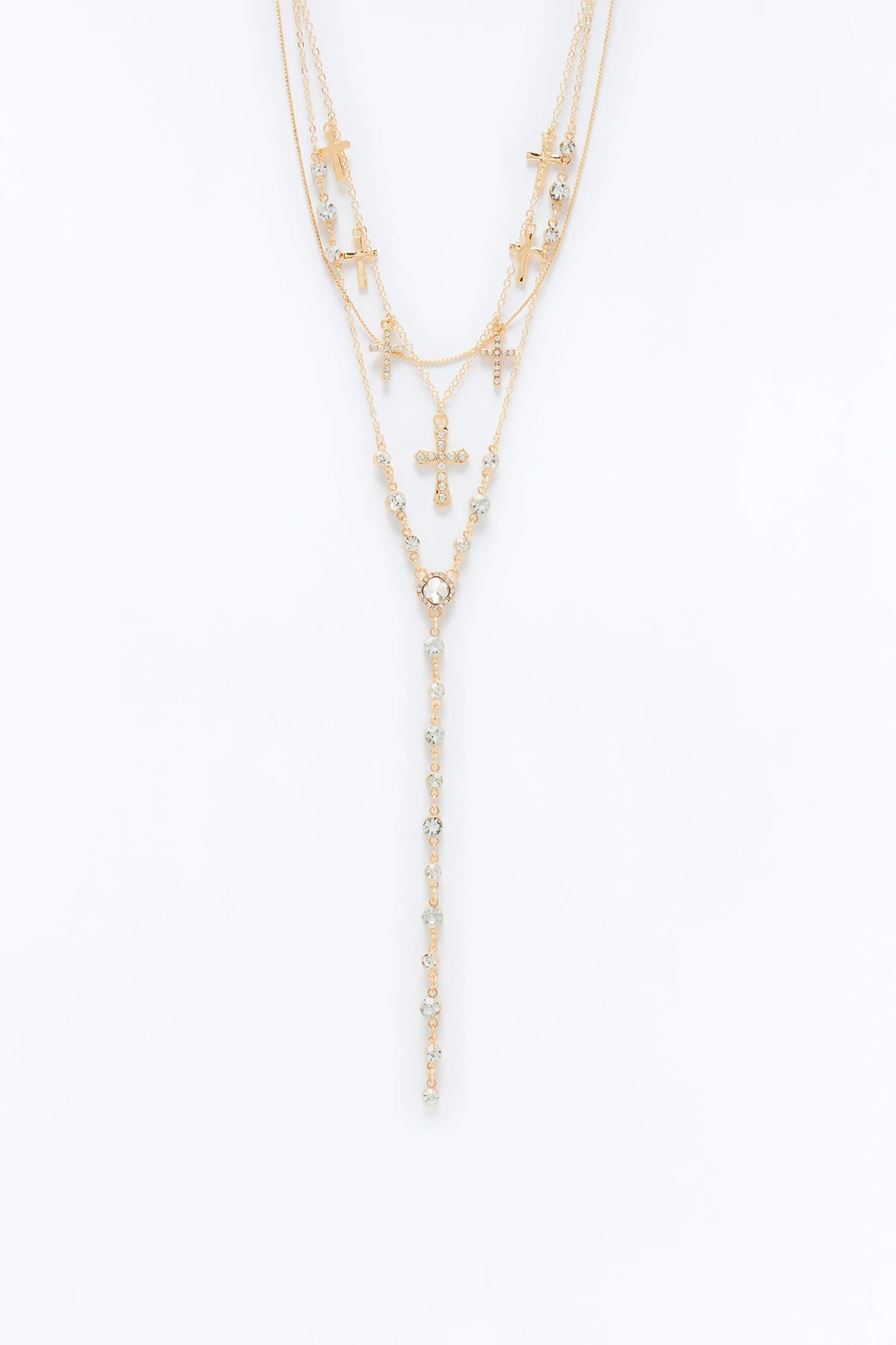 More Than Enough Layered Lariat Necklace - Gold — Dourado