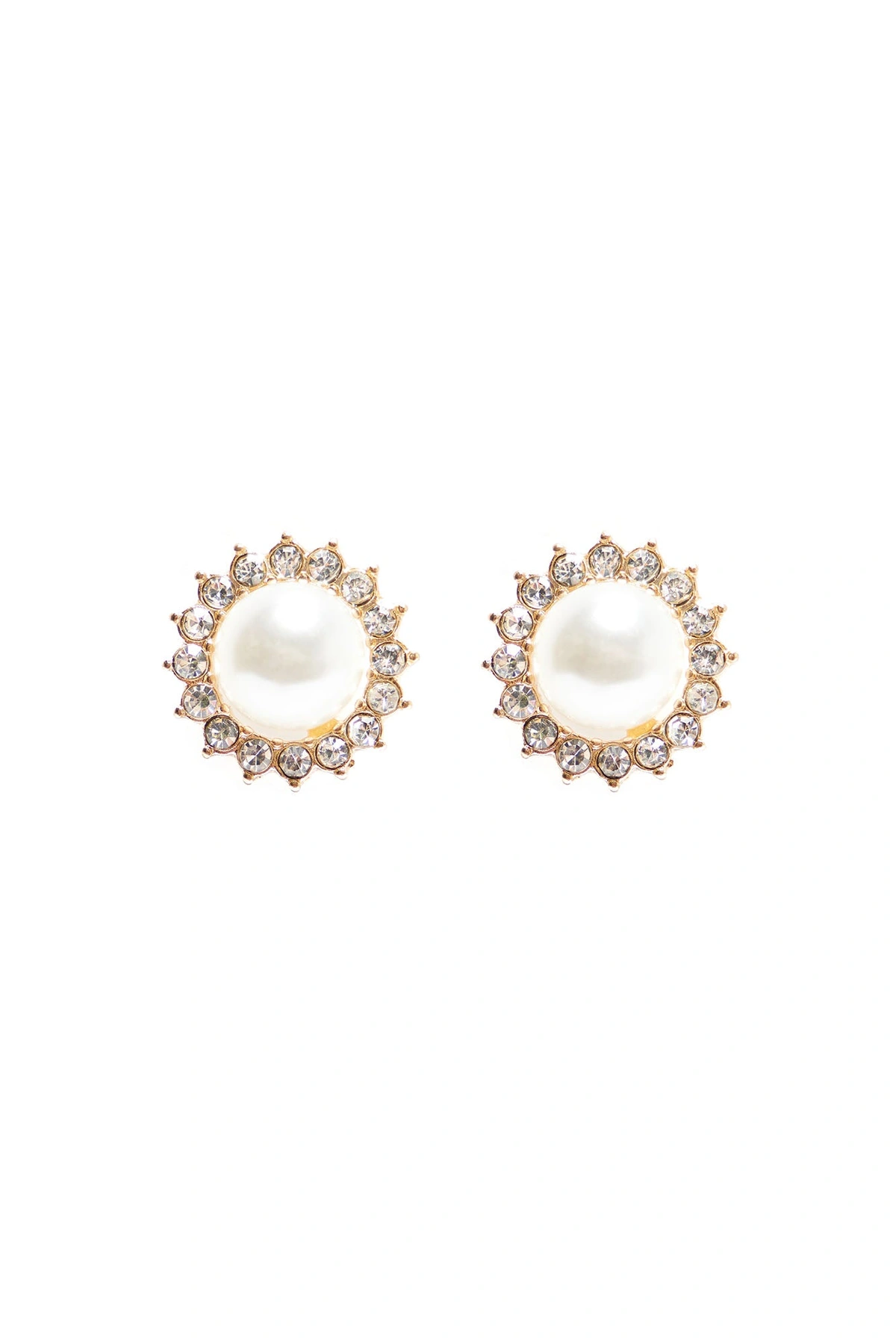 Keep It Simple Pearl Studs - Gold — Dourado