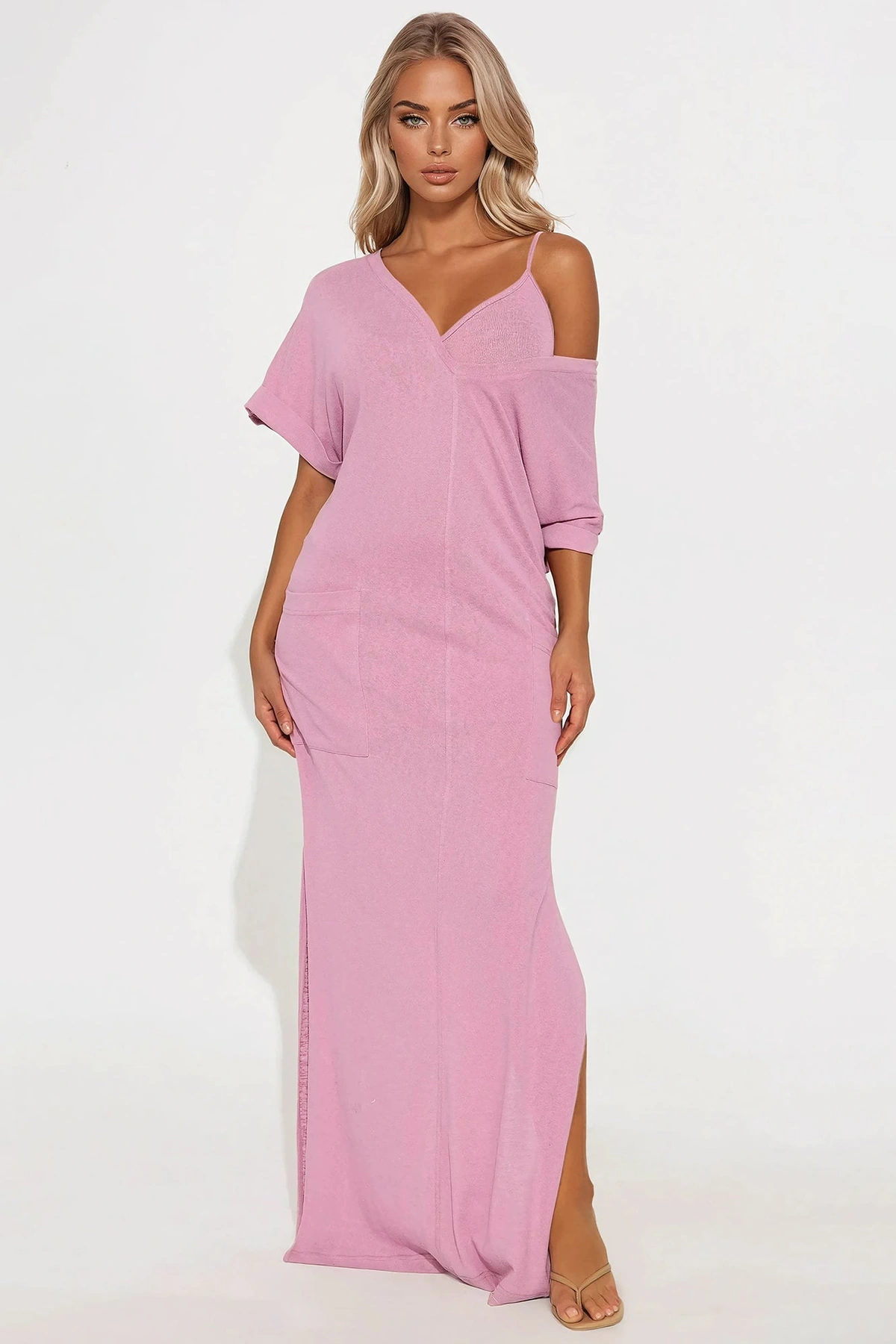 Unbothered 2 Piece Maxi Dress Set - Mauve — Malva