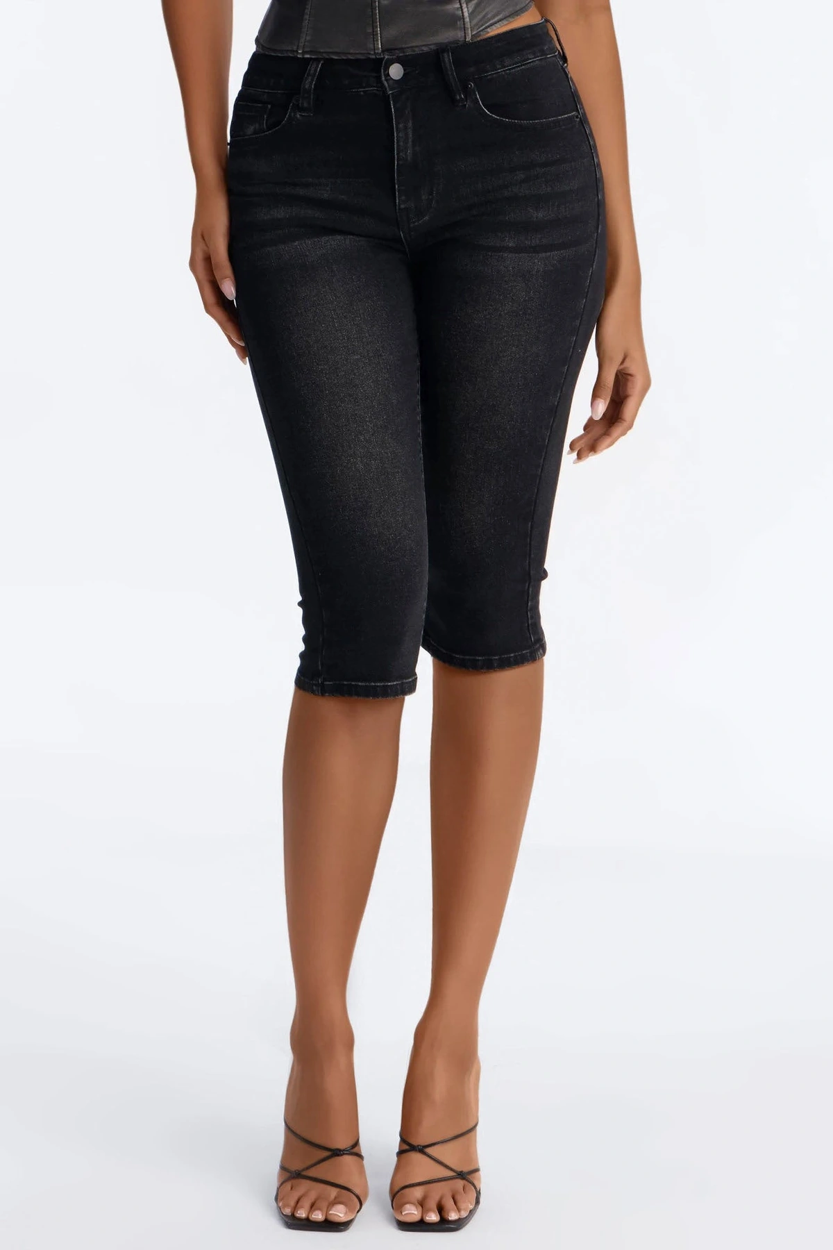 San Diego Skinny Capri Jeans - Black — Preto