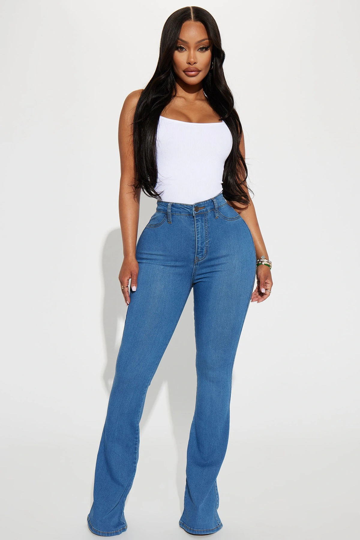 Deep In My Soul Flare Jeans - Medium Blue Wash — médio Azul lavagem