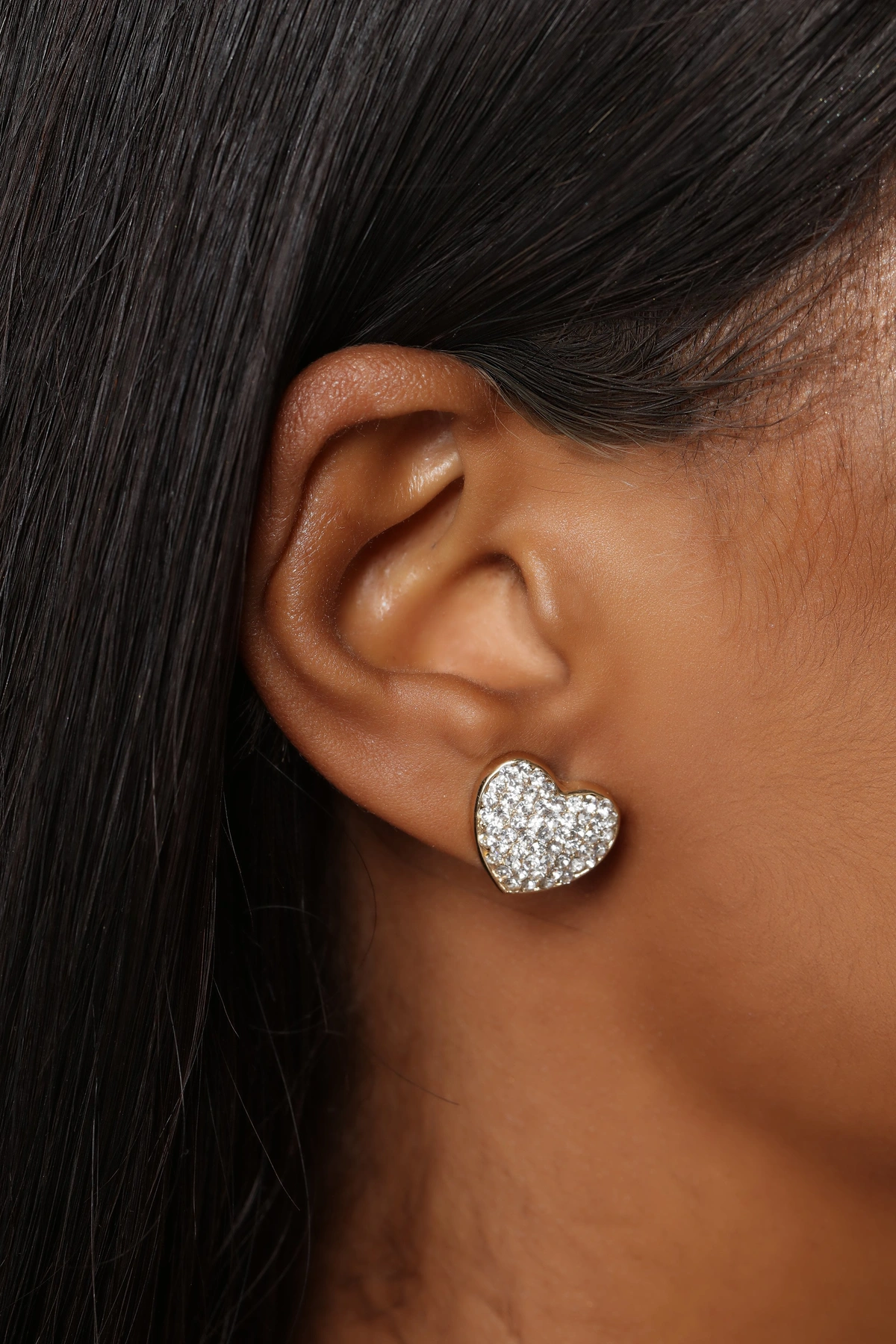 My Tiny Little Heart Earrings - Gold — Dourado