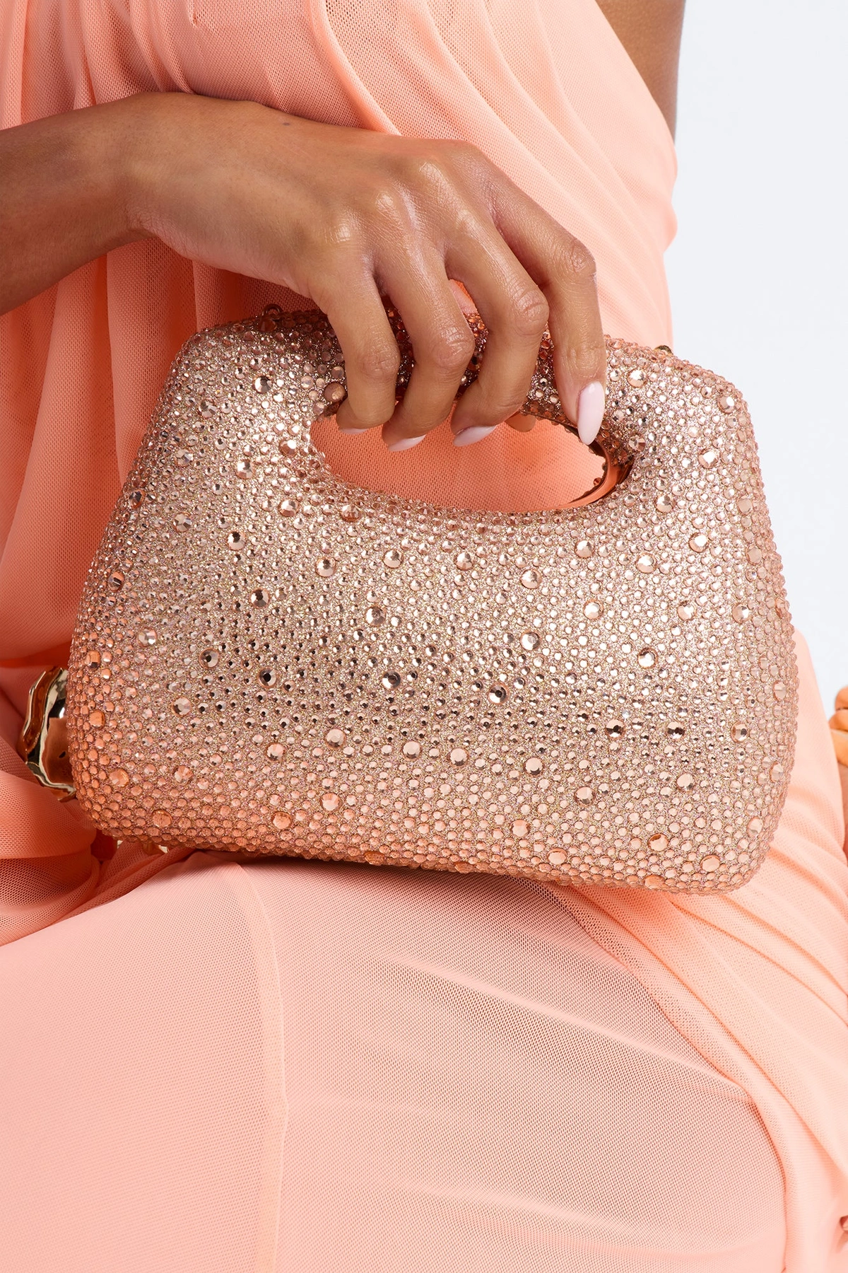 Fireworks Rhinestone Clutch - Champagne — Champagne