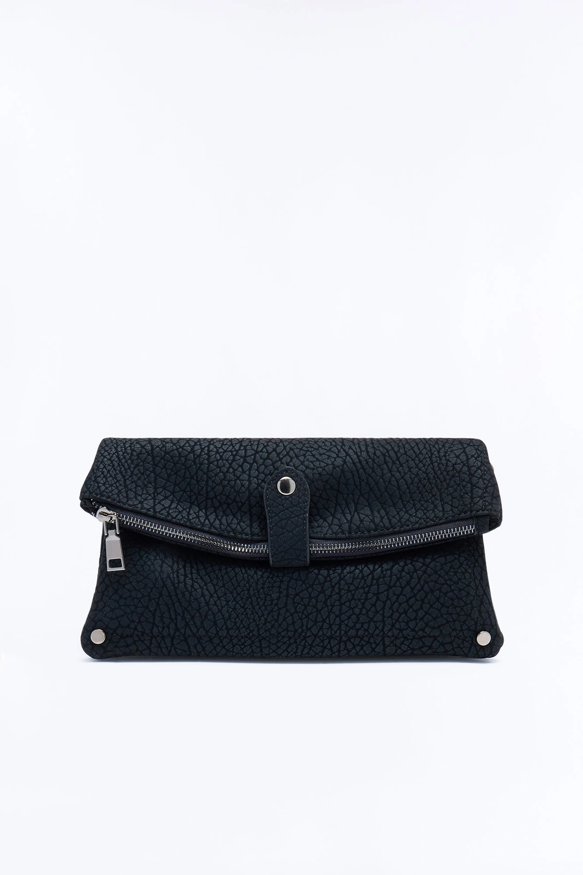 Secret Romance Faux Leather Clutch - Black — Preto