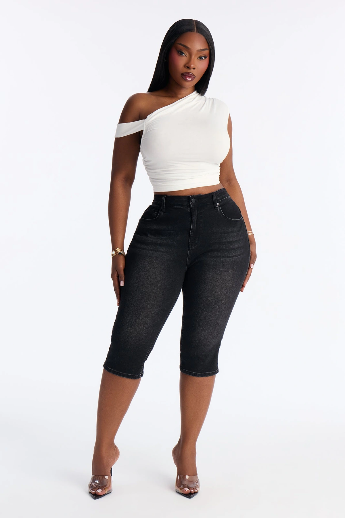 San Diego Skinny Capri Jeans - Black — Preto