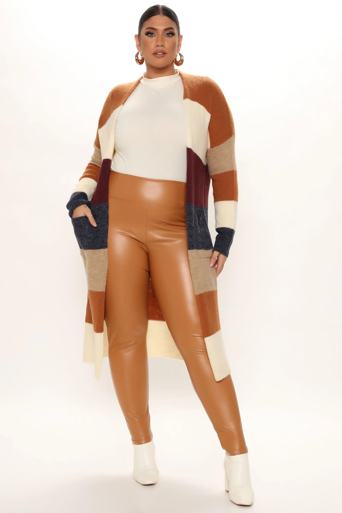 Common Interests Colorblock Cardigan - Camel/combo — Camel/combinação