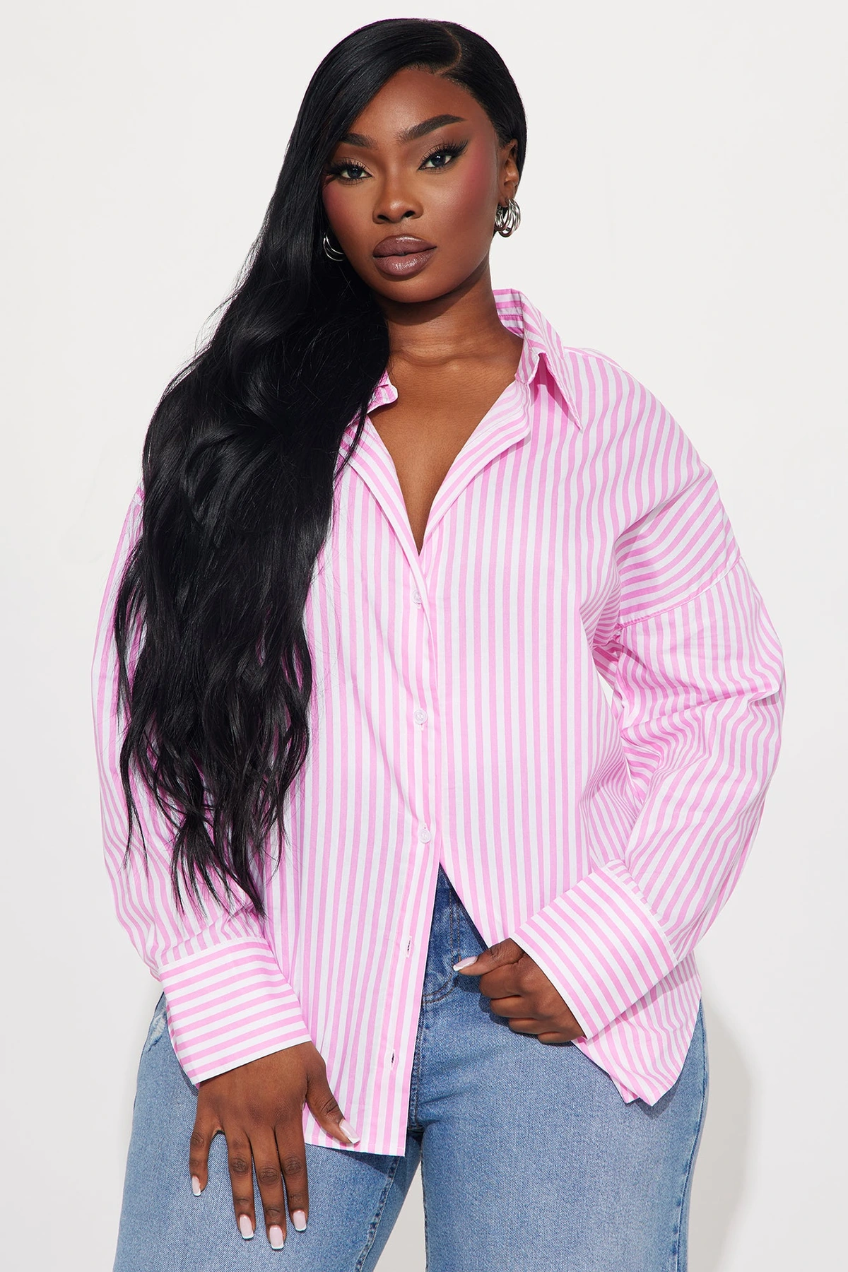 Newport Striped Shirt - Pink/combo — Rosa/combinação