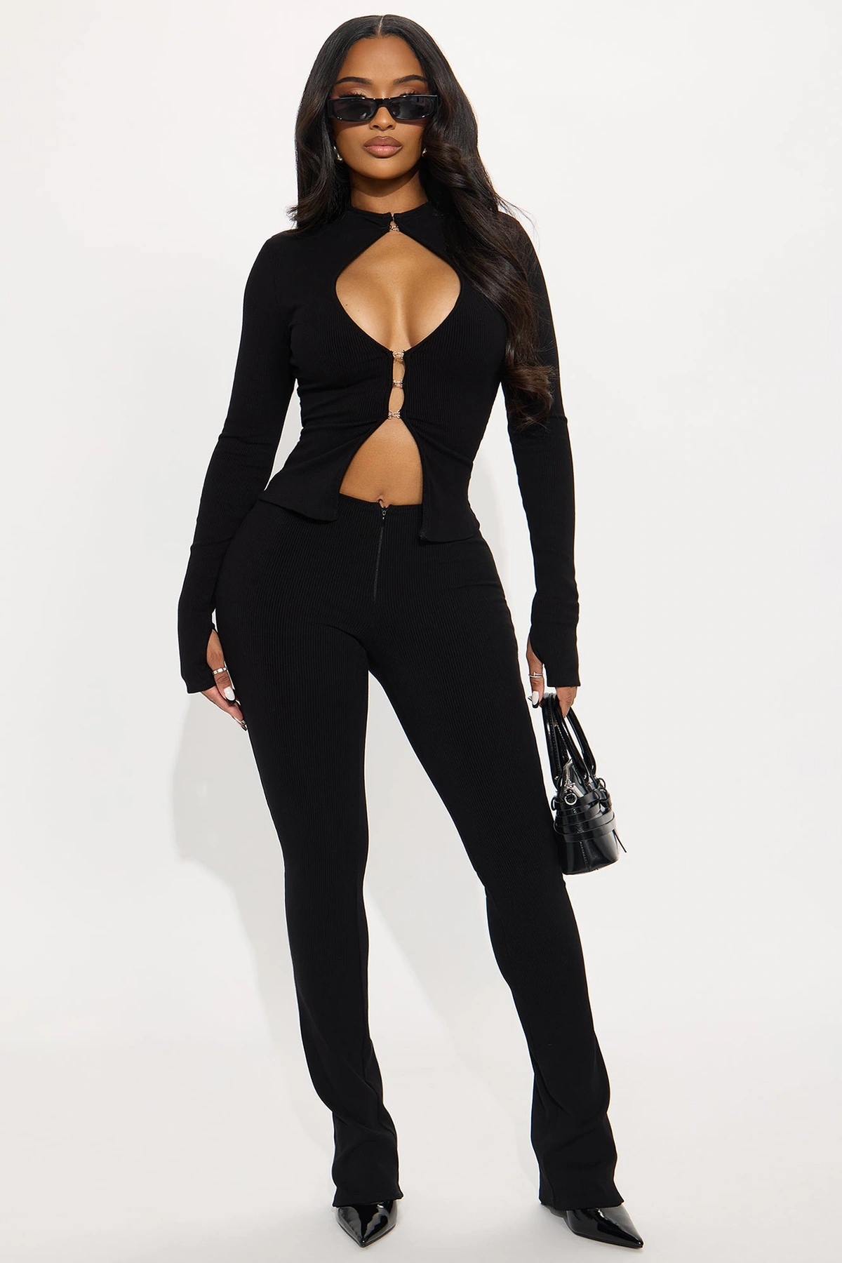 Samira Snatched Pant Set - Black — Preto