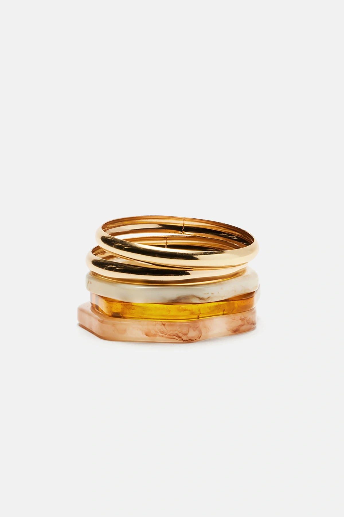 Bali Escape 5 Piece Bangle Set - Nude/combo — Nude/combinação