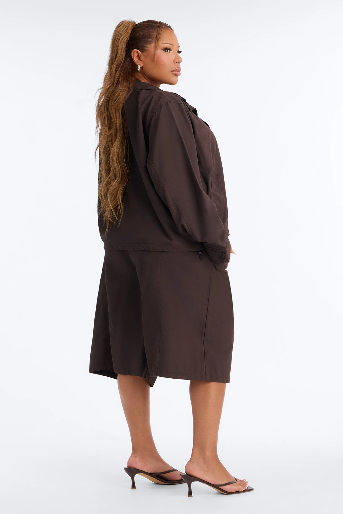 Amalie Windbreaker Jort Set - Chocolate — Chocolate