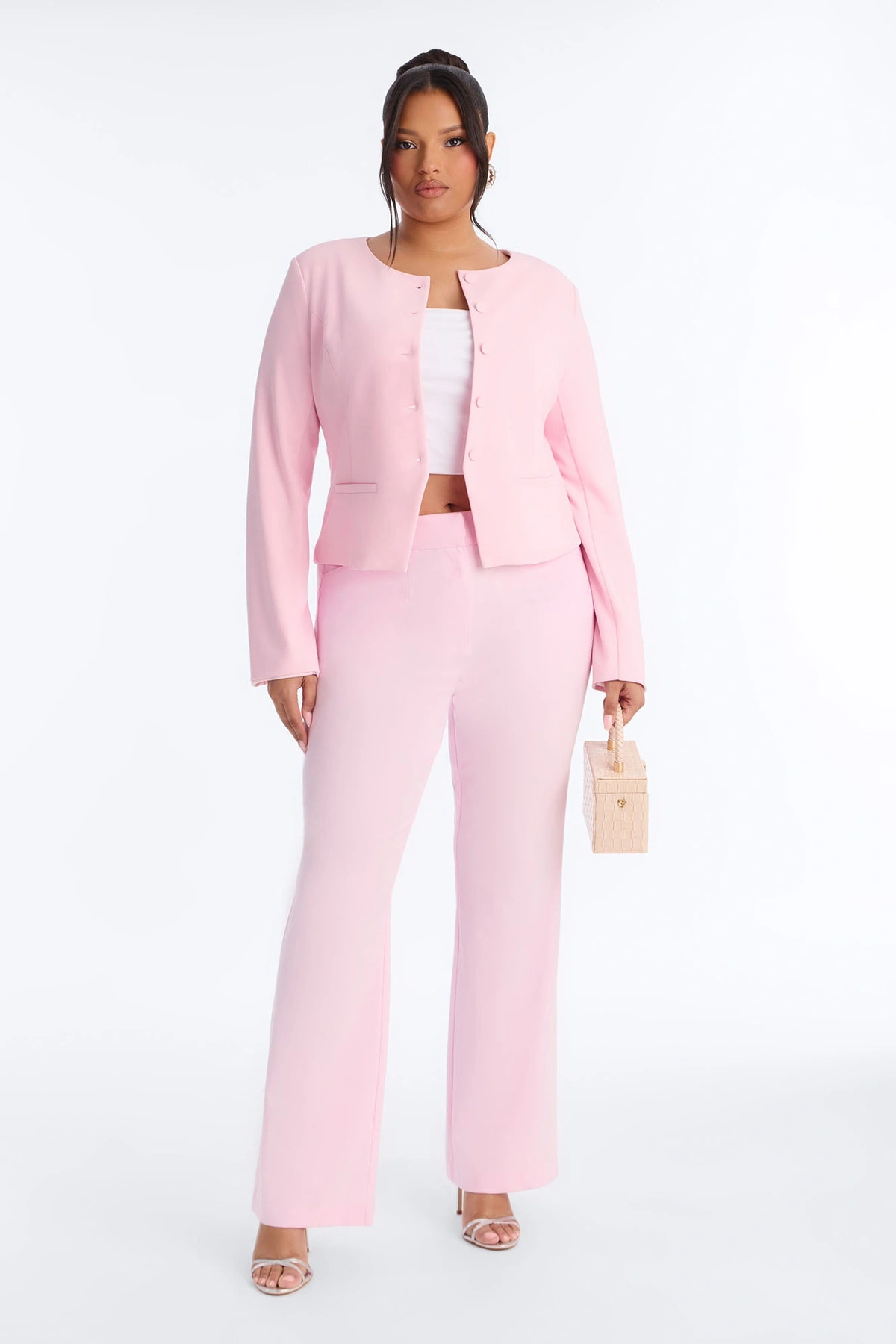 Tasha Dressy High Rise Pants - Light Pink — claro Rosa