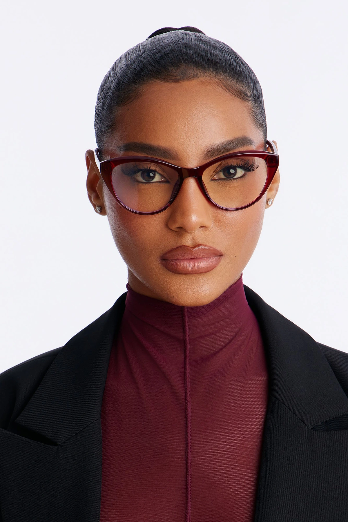 Heart Eyes Cat Eye Blue Light Glasses - Red — Vermelho