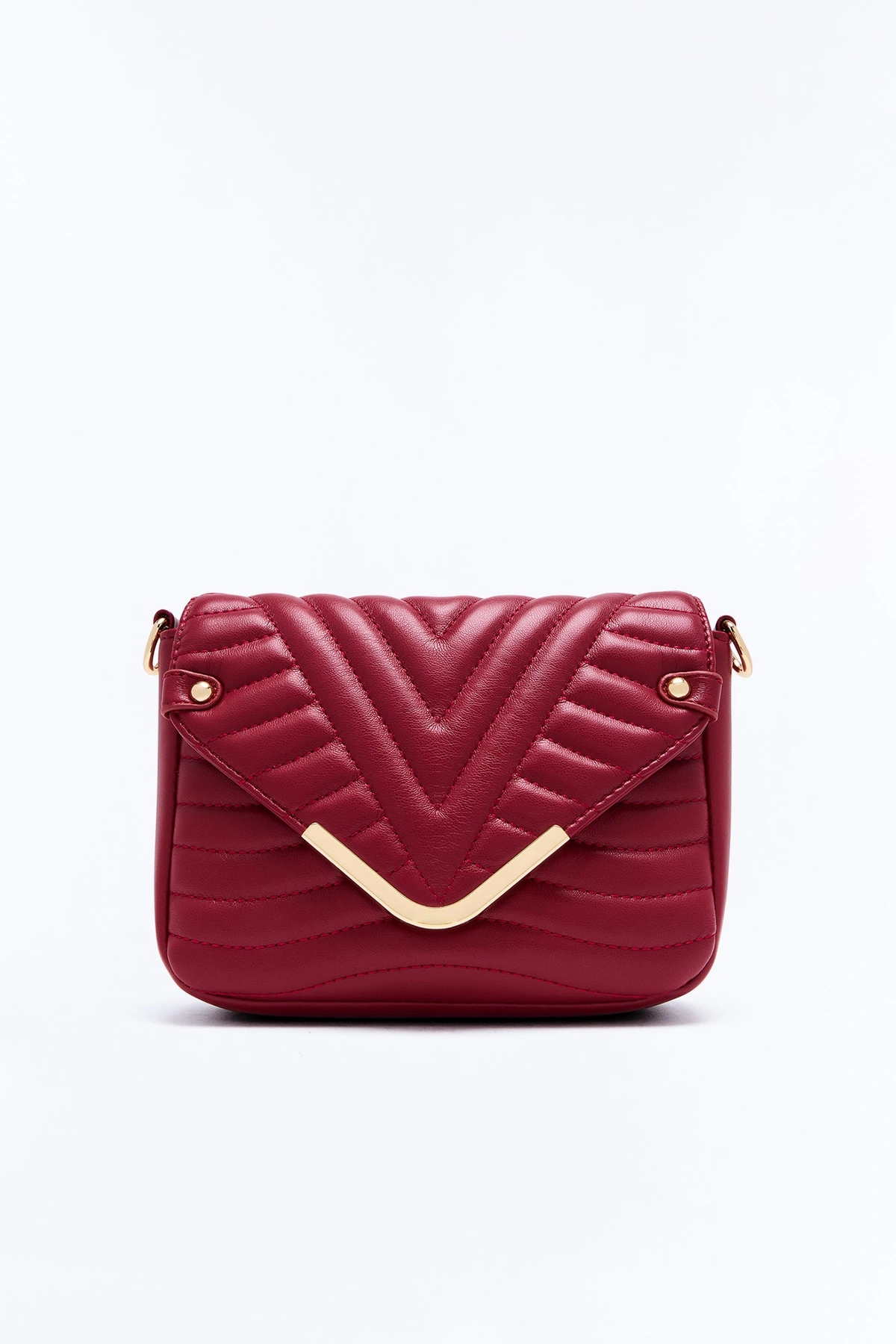 The Night Is Young Faux Leather Crossbody Handbag - Burgundy — Bordô