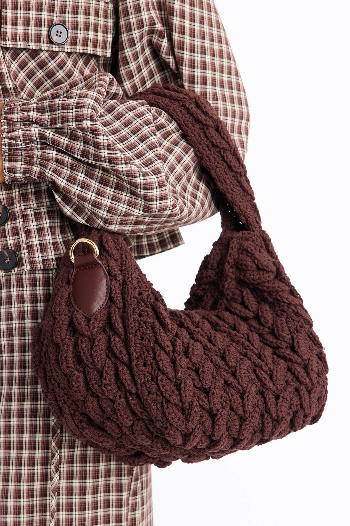 Knit Dreams Crochet Bag - Brown — Castanho