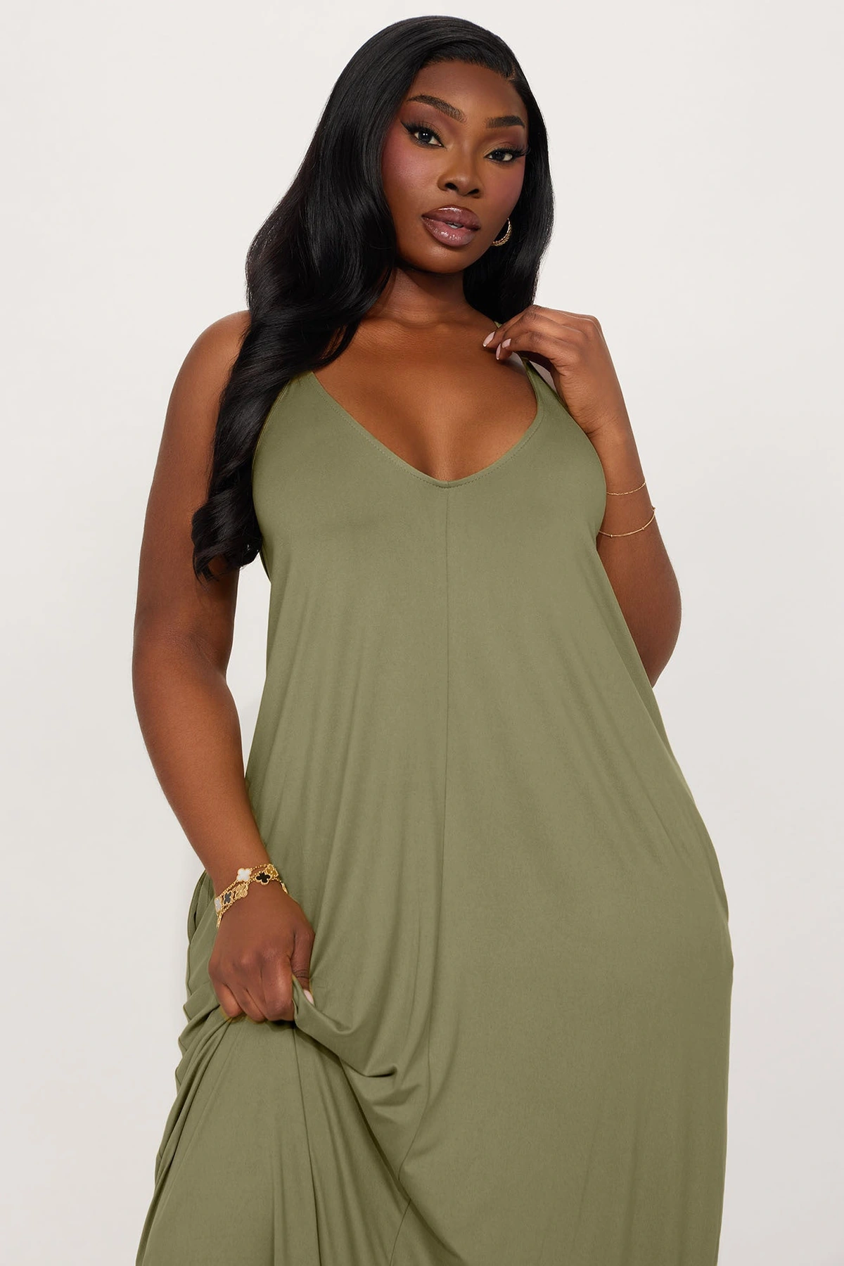 Simple Saturday Maxi Dress - Olive — Verde-azeitona