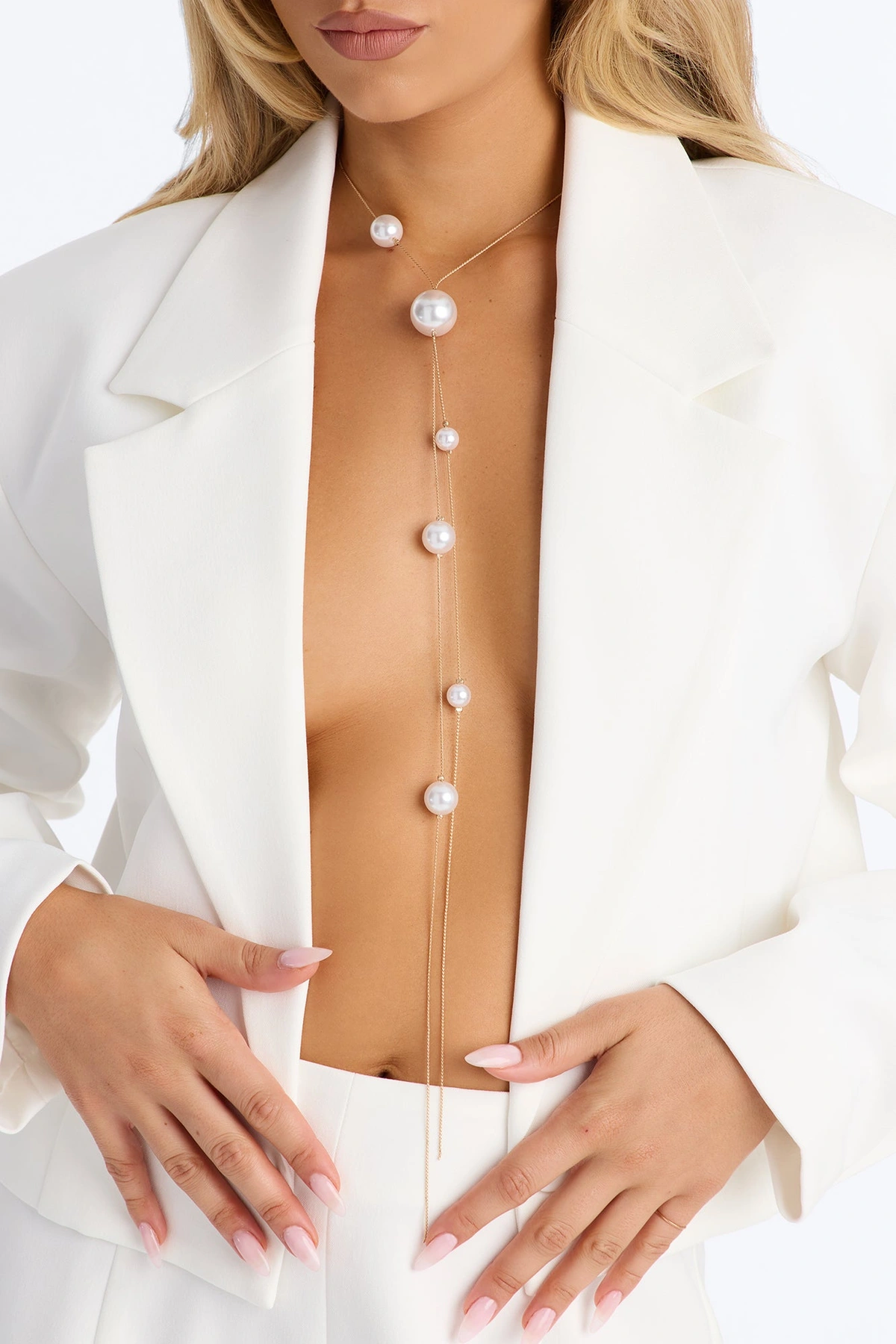 Pretty Pearls Lariat Necklace - Gold/combo — Dourado/combinação
