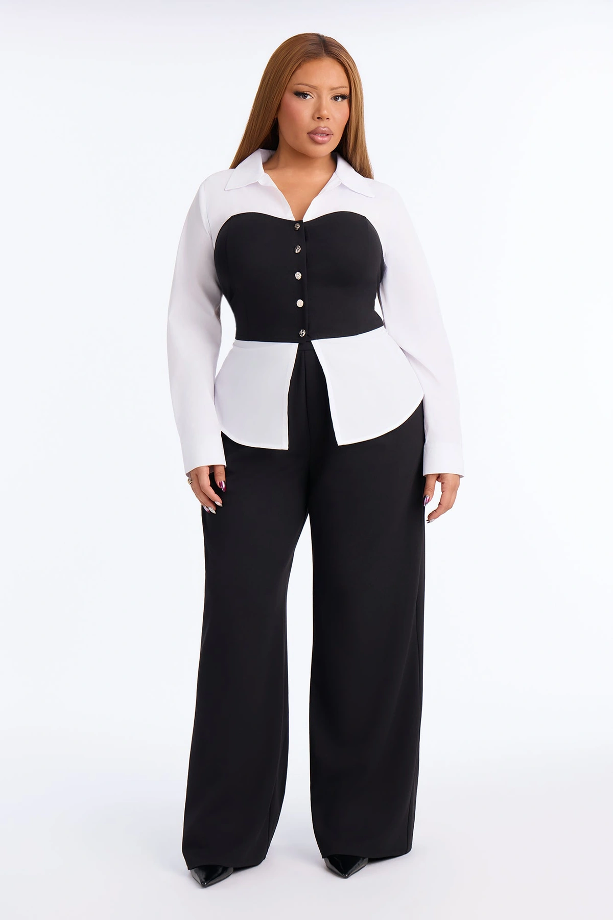 Mellie Layered Pant Set - Black/combo — Preto/combinação