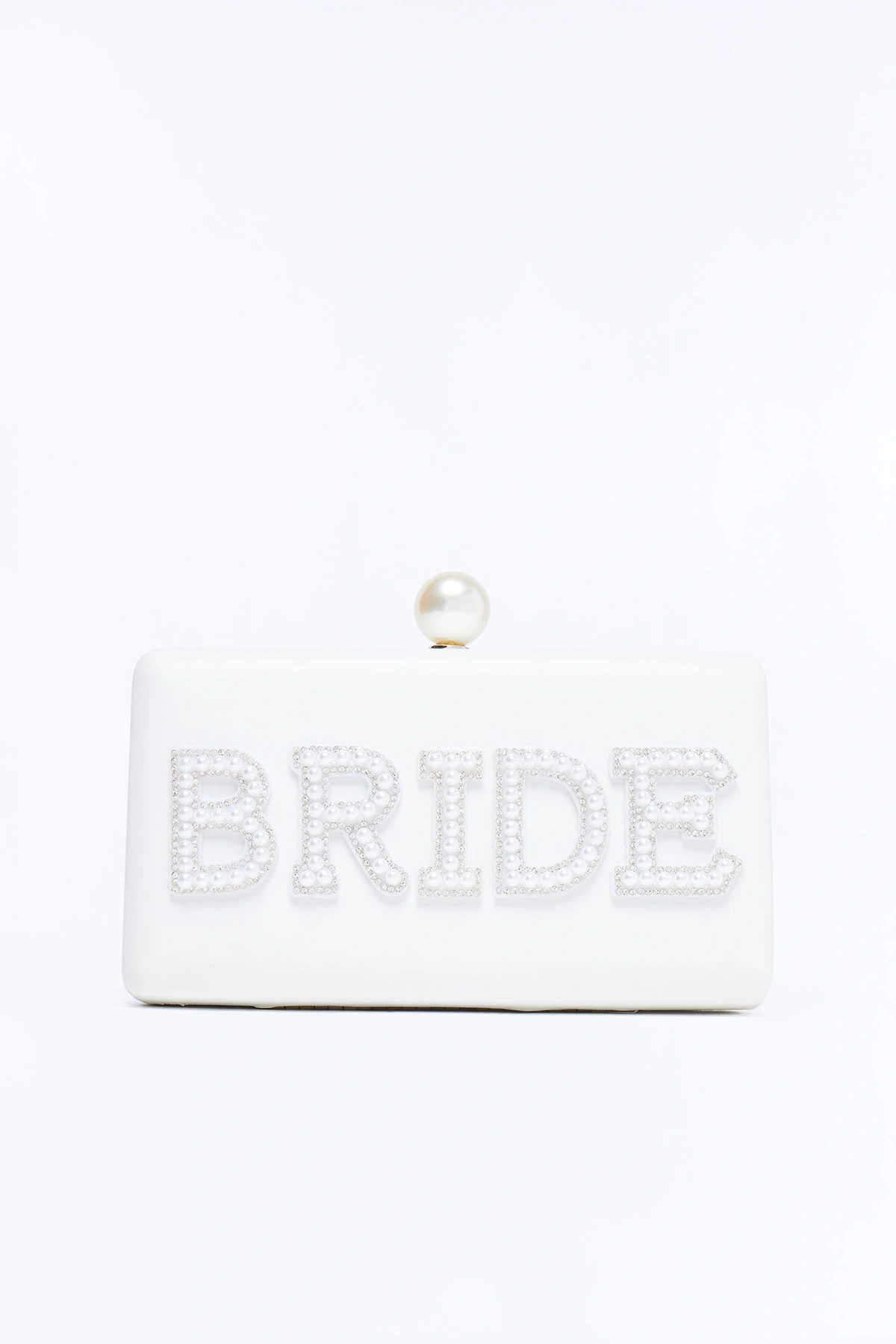 Bride's Pearls Faux Leather Clutch - Ivory — Marfim