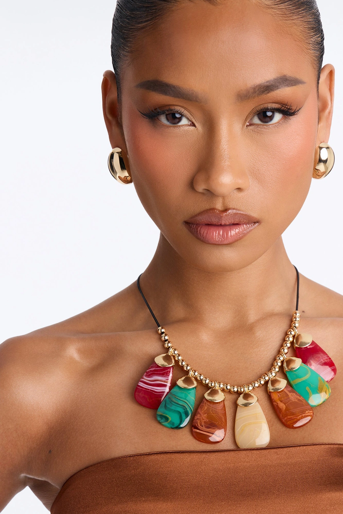 Cabana Cool Down Jeweled Necklace - Multi Color — Multicolor
