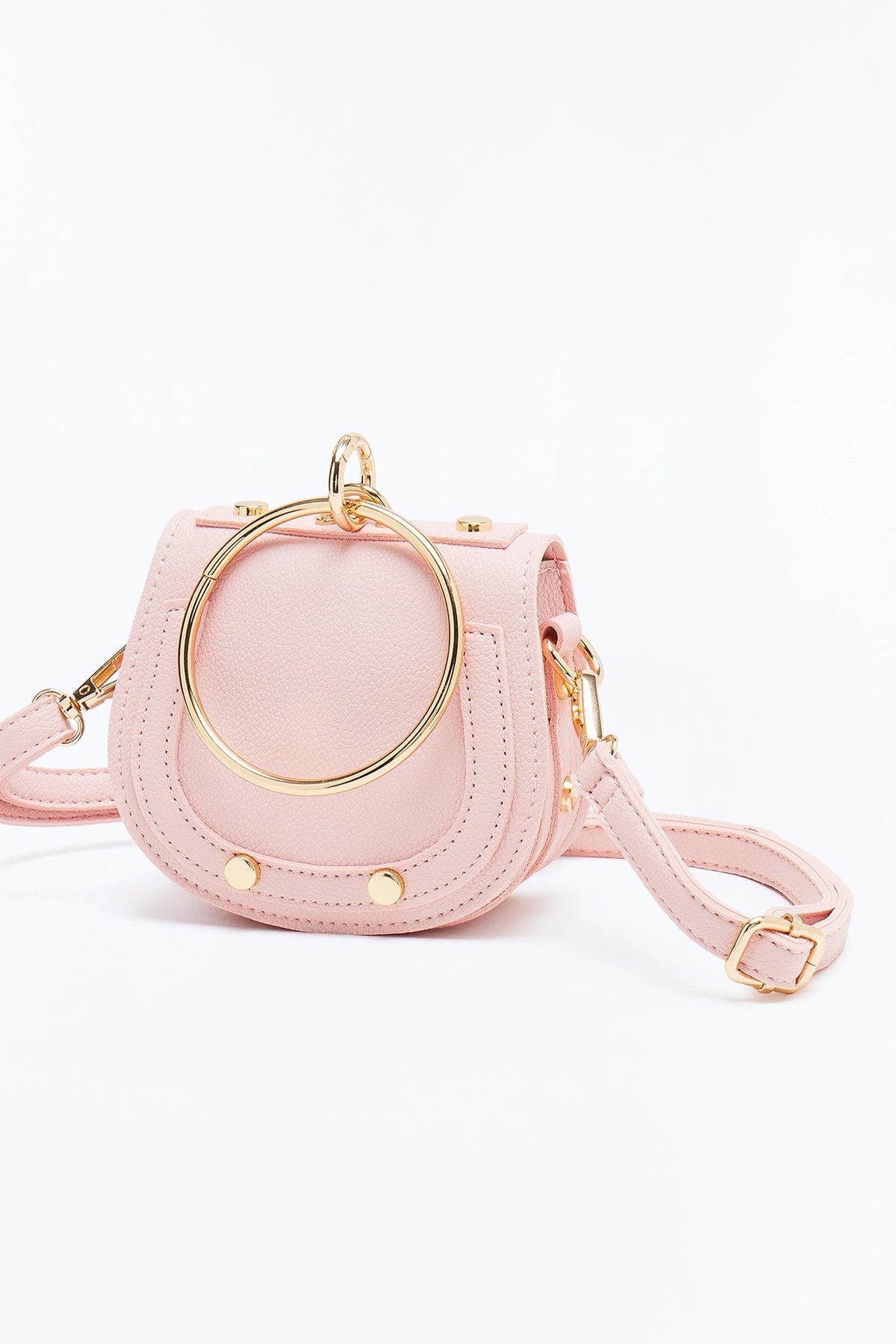 What Goes Around Mini Faux Leather Satchel Handbag - Pink — Rosa