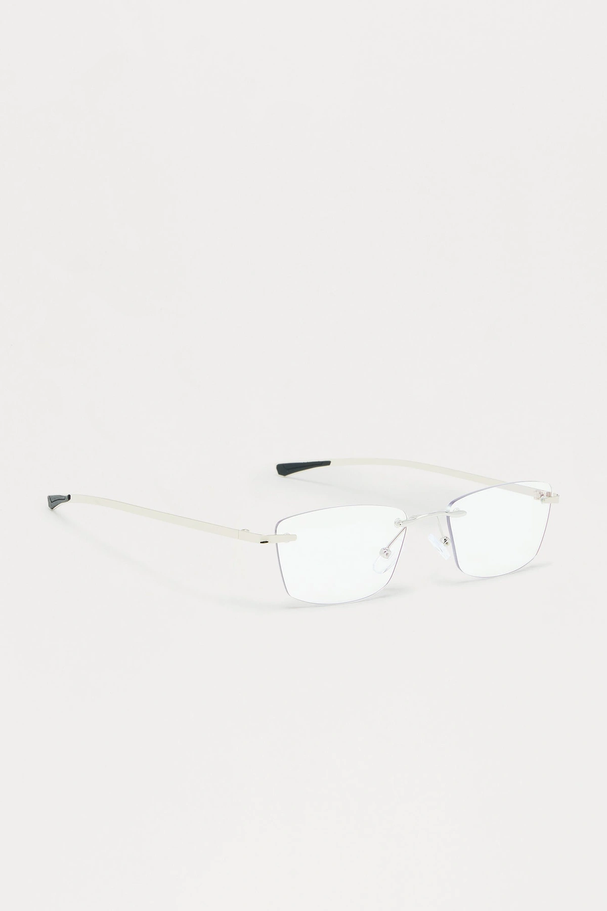 Clearview Edge Rimless Square Blue Light Glasses - Silver — Prateado