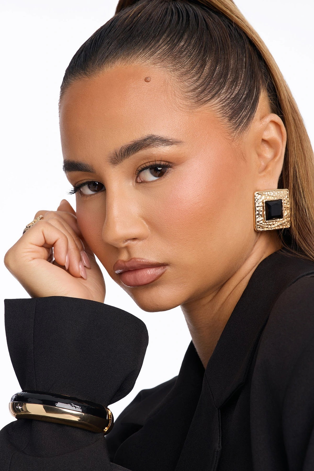 Lust And Desire Earrings - Gold/Black — Dourado/Preto