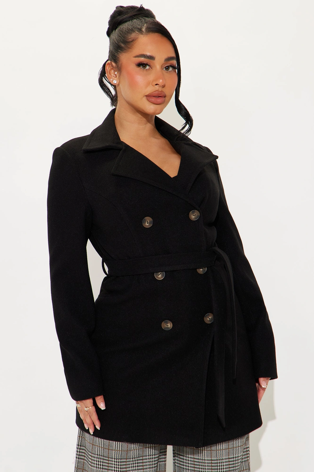 Jasmine Wool Coat - Black — Preto