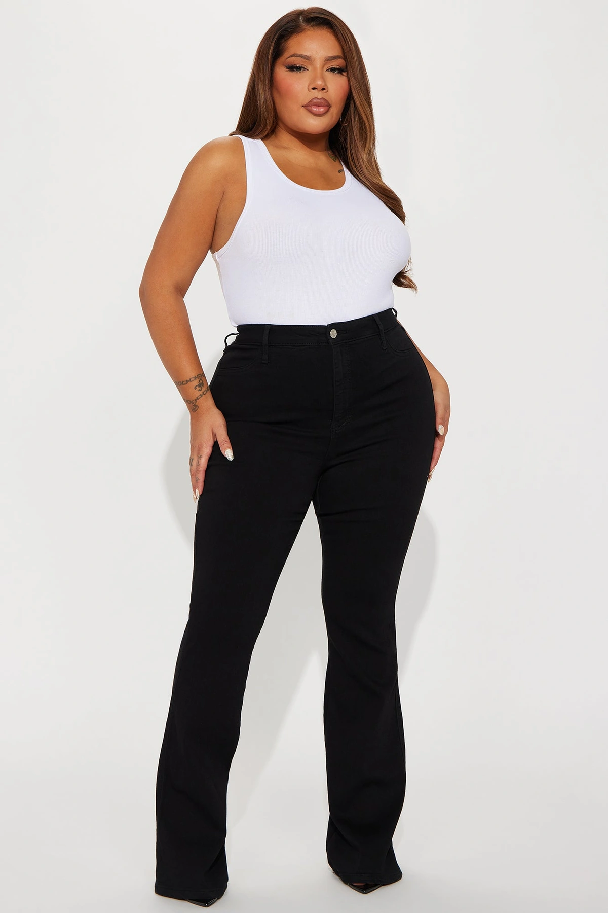 Deep In My Soul Flare Jeans - Black — Preto