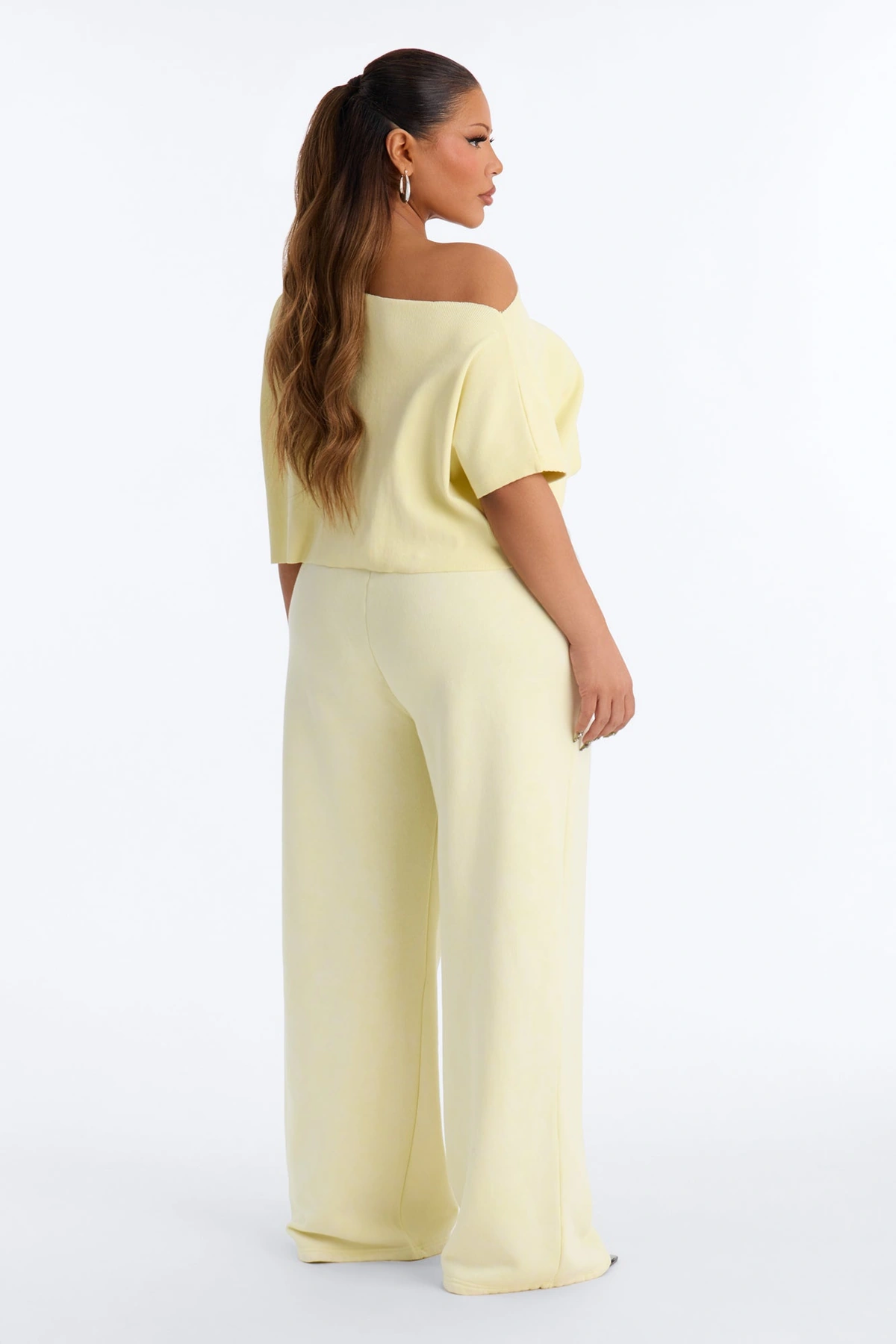 Mila Off Shoulder Top And Sweatpant Set - Yellow — Amarelo