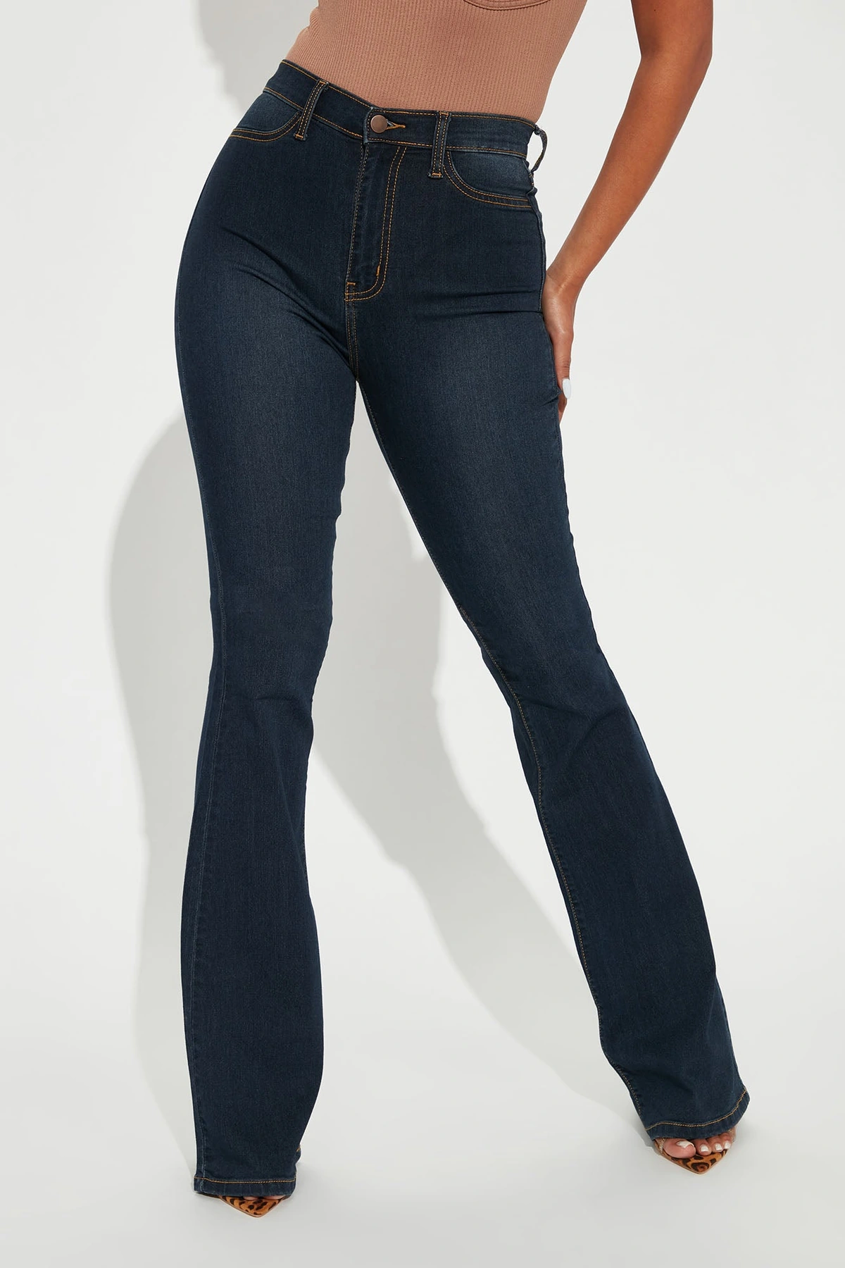 Tall Deep In My Soul Flare Jeans - Dark Denim — escuro Ganga
