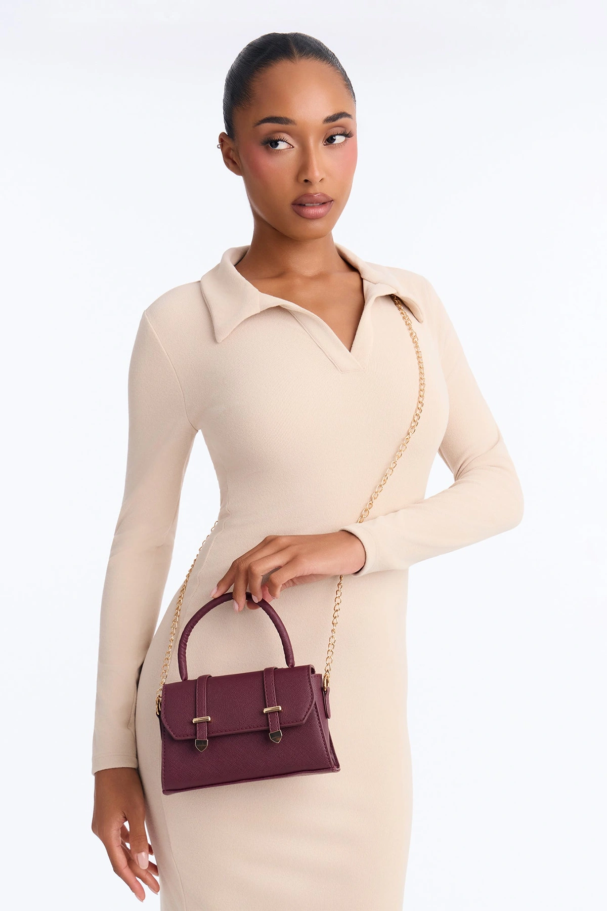 Ellena Handbag - Burgundy — Bordô
