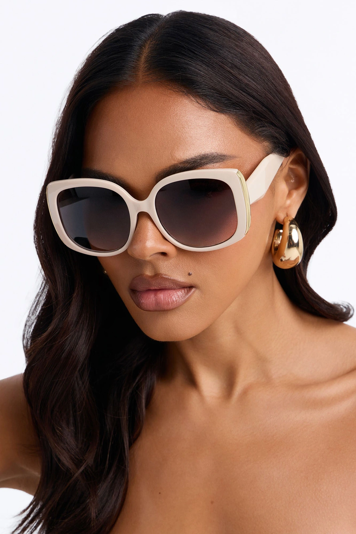 Angel Eyes Square Sunglasses - Taupe — Bege acinzentado