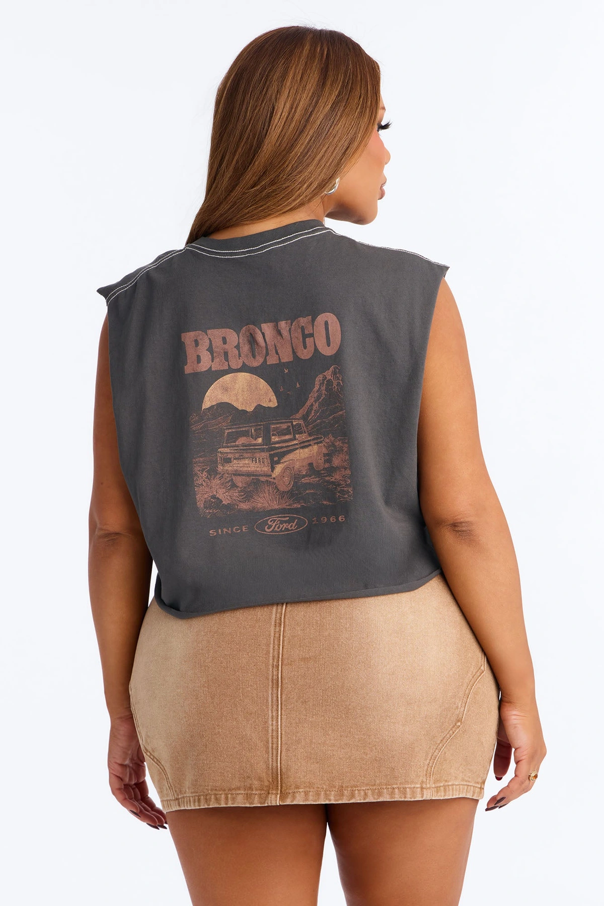 Ford Classic Cropped Muscle Tee - Black — Preto