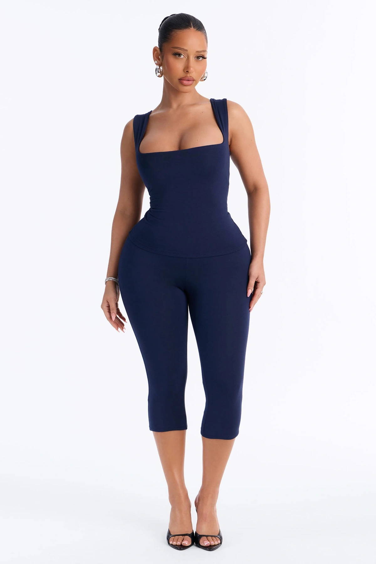 Justine Premium Modal Tank Top - Navy — Azul-marinho