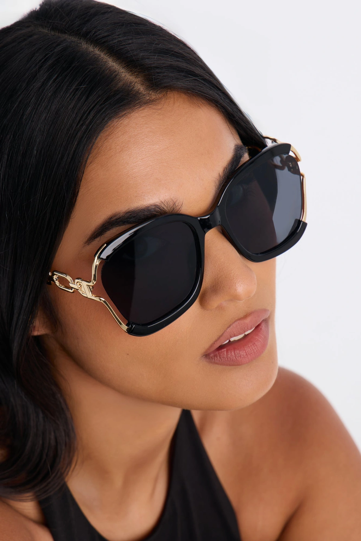 Off To Brunch Sunglasses - Black — Preto