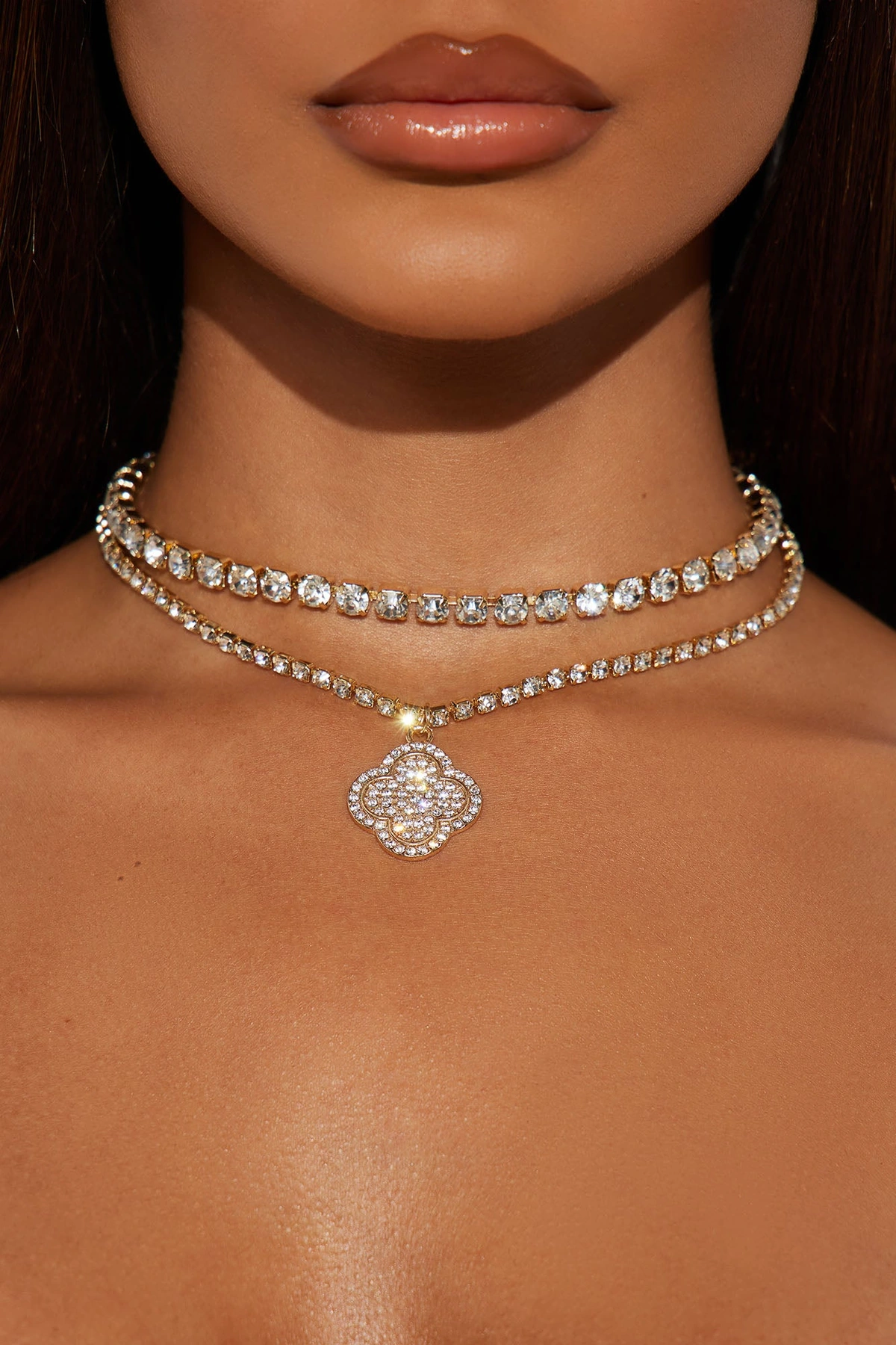 What's New Babe 2 Piece Choker Necklace - Gold — Dourado